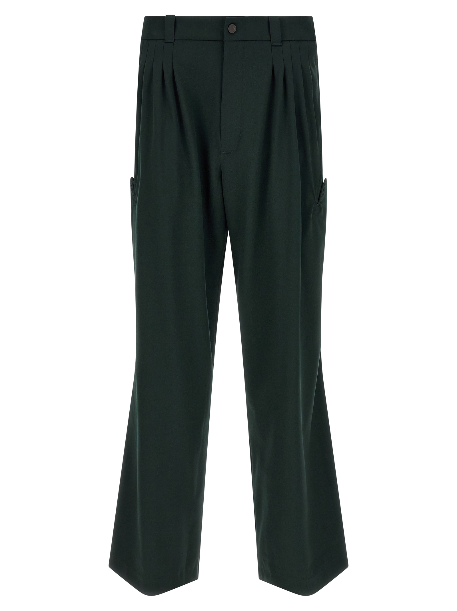 Bicolor Virgin Wool Casual Pants