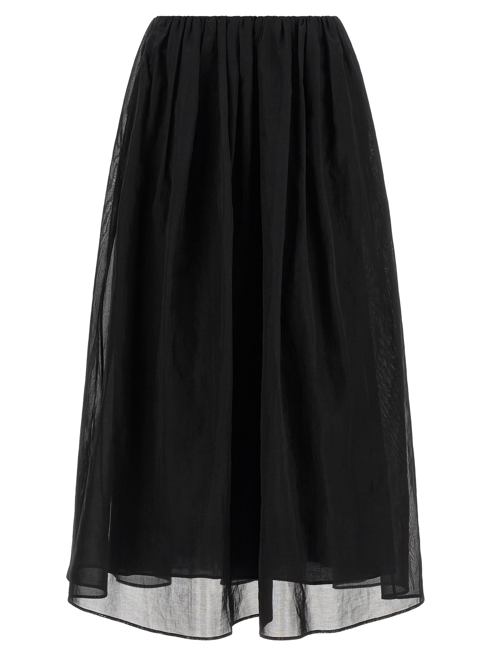 Black Cotton Mini Skirt