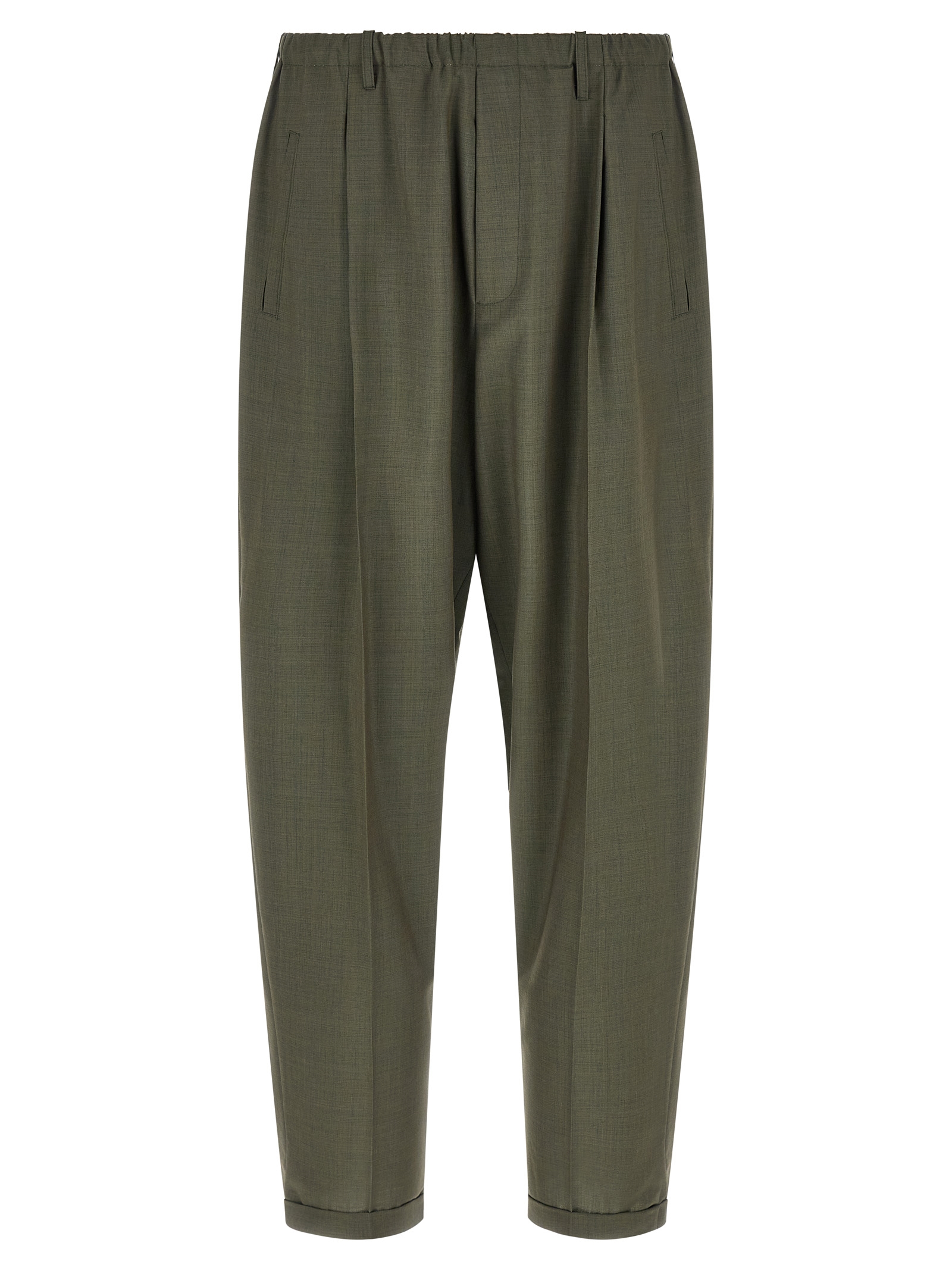 Bicolor Virgin Wool Casual Pants