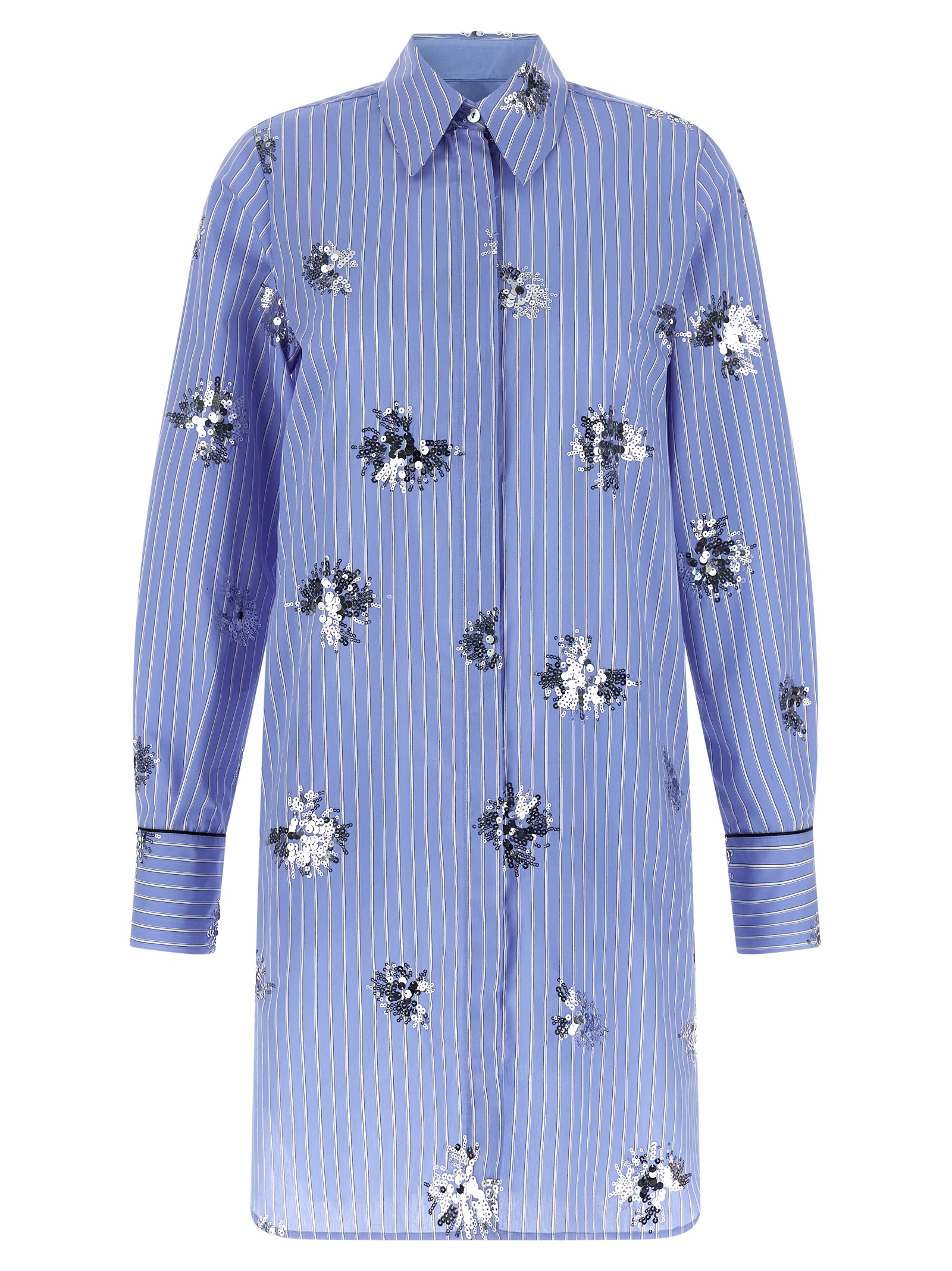 Blue Cotton Short Dress