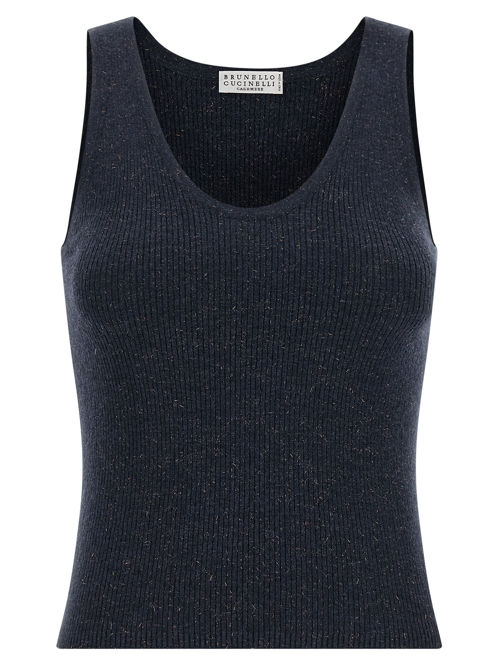 Blue Cashmere Sleeveles T-Shirt