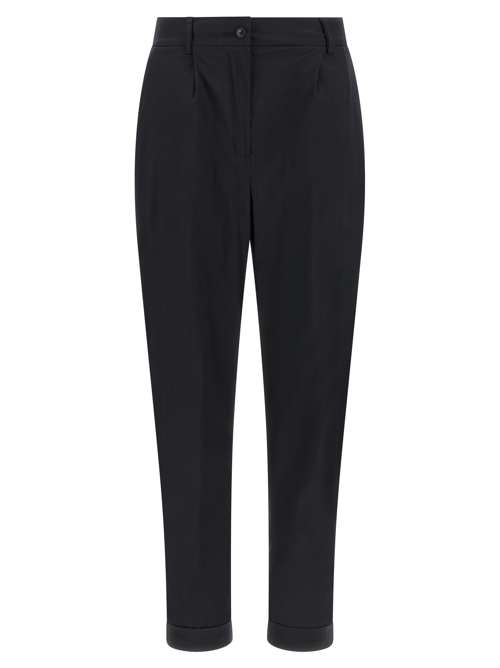 Black Cotton Casual Pants