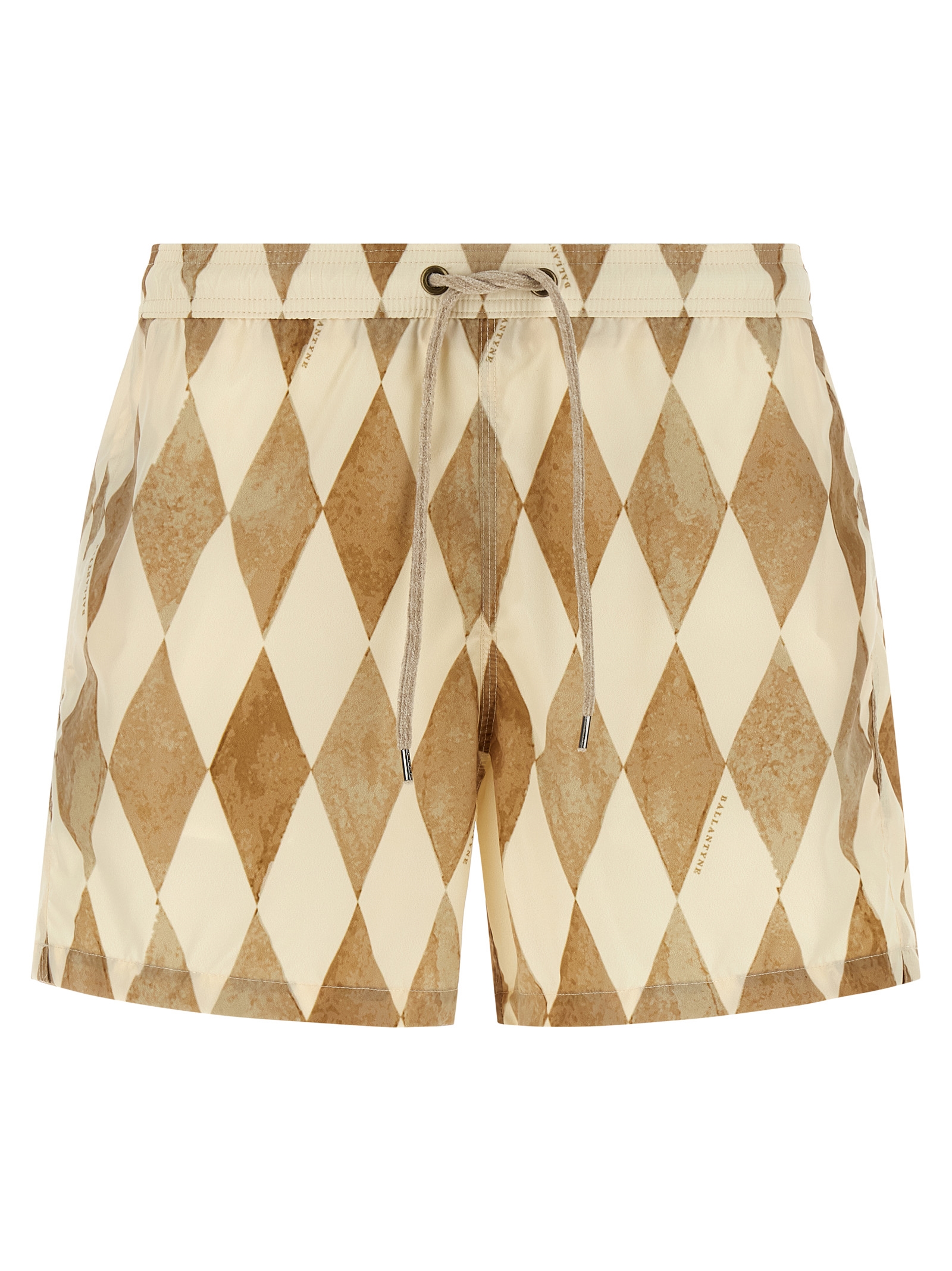 Beige Polyester Swim Shorts
