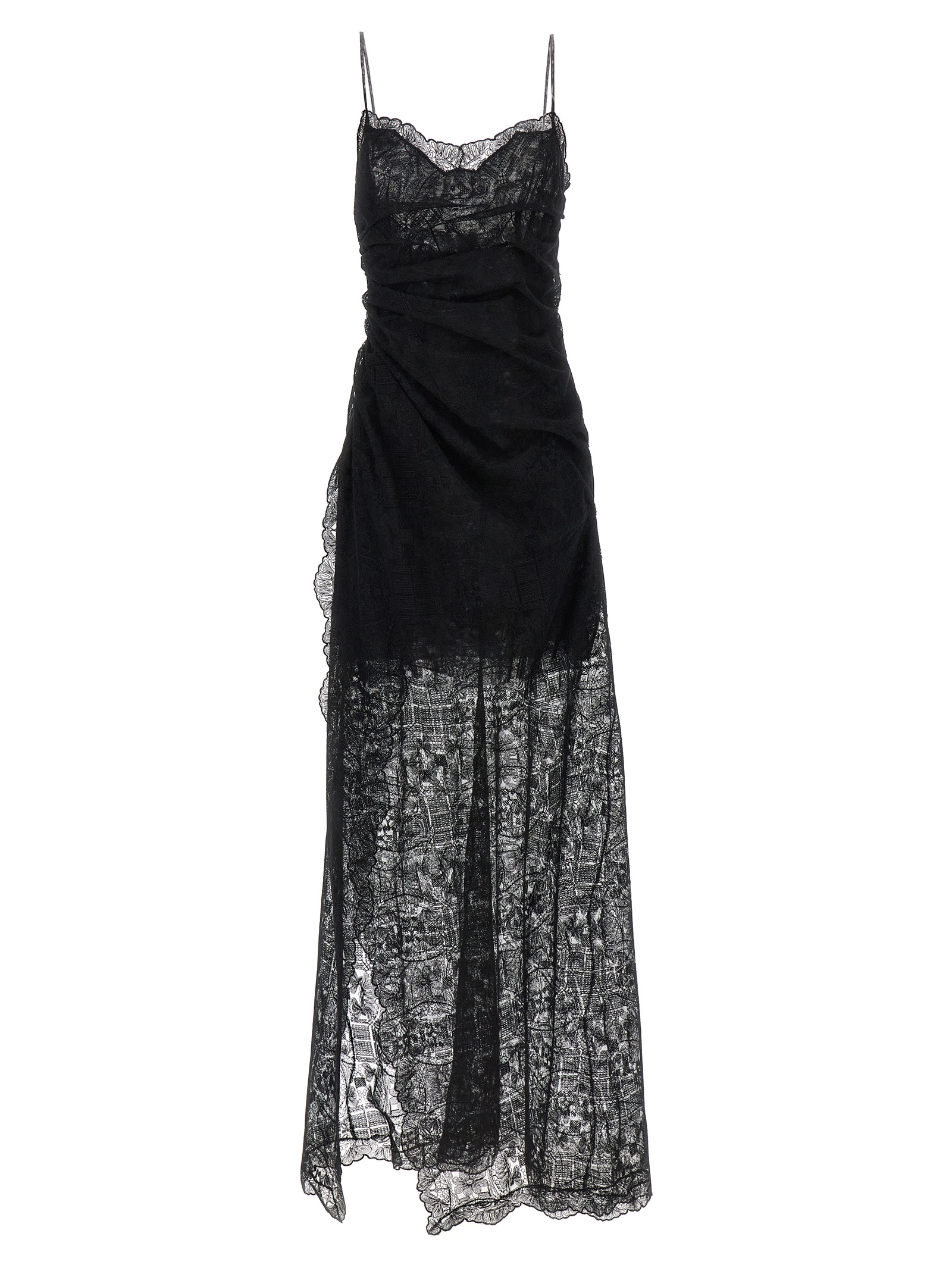 Black Polyester Long Dress