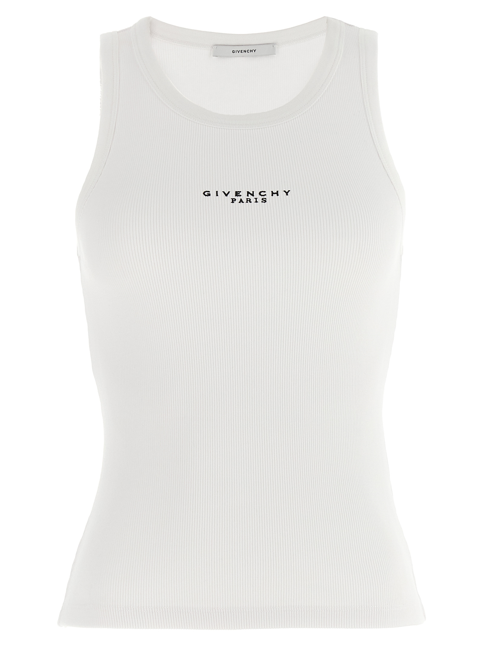 White Cotton Sleeveles T-Shirt