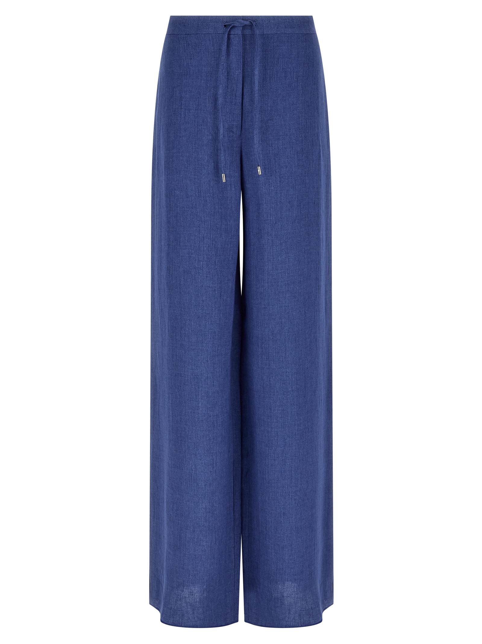 Blue Linen Casual Pants