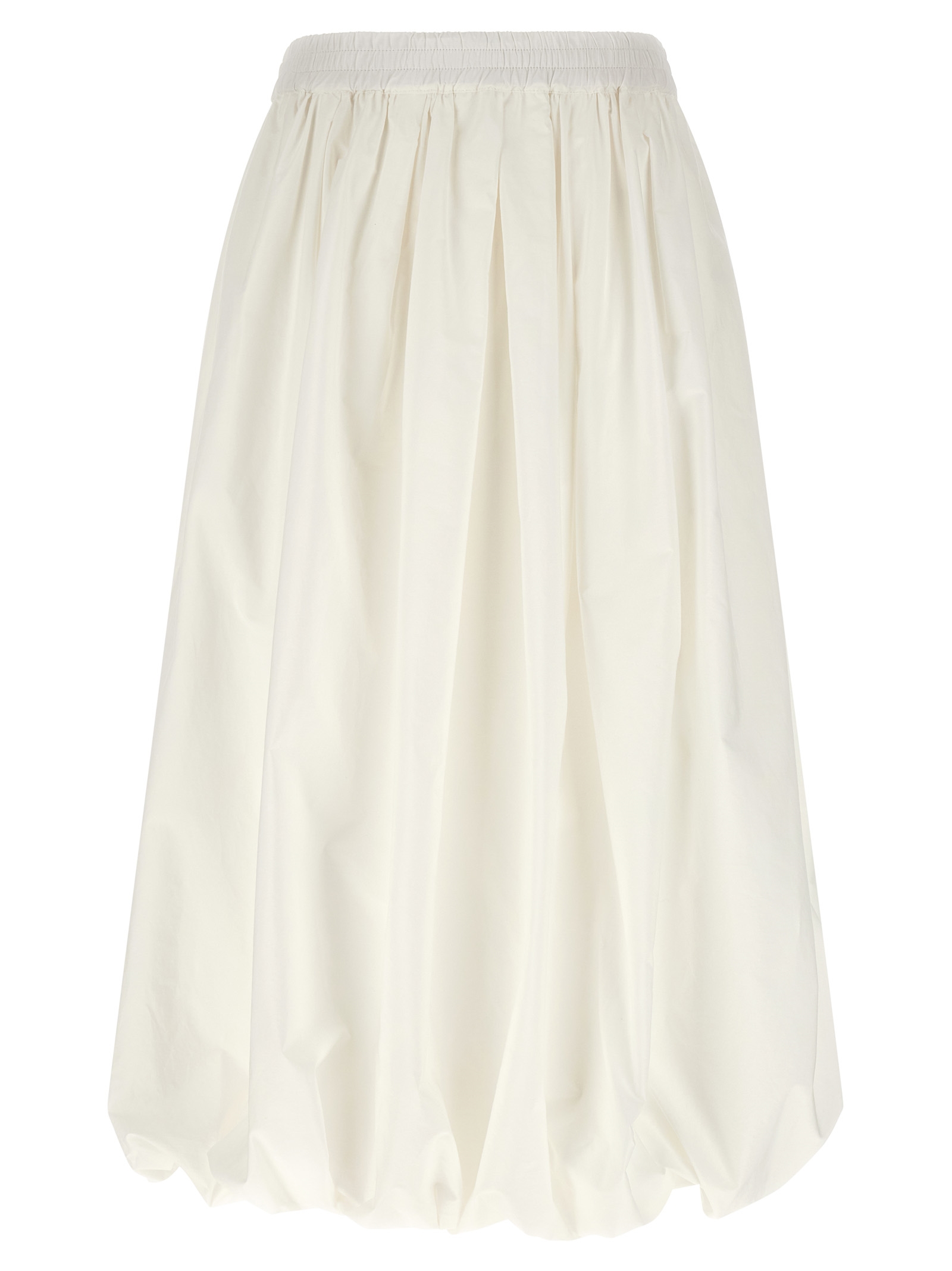 White Cotton Midi Skirt
