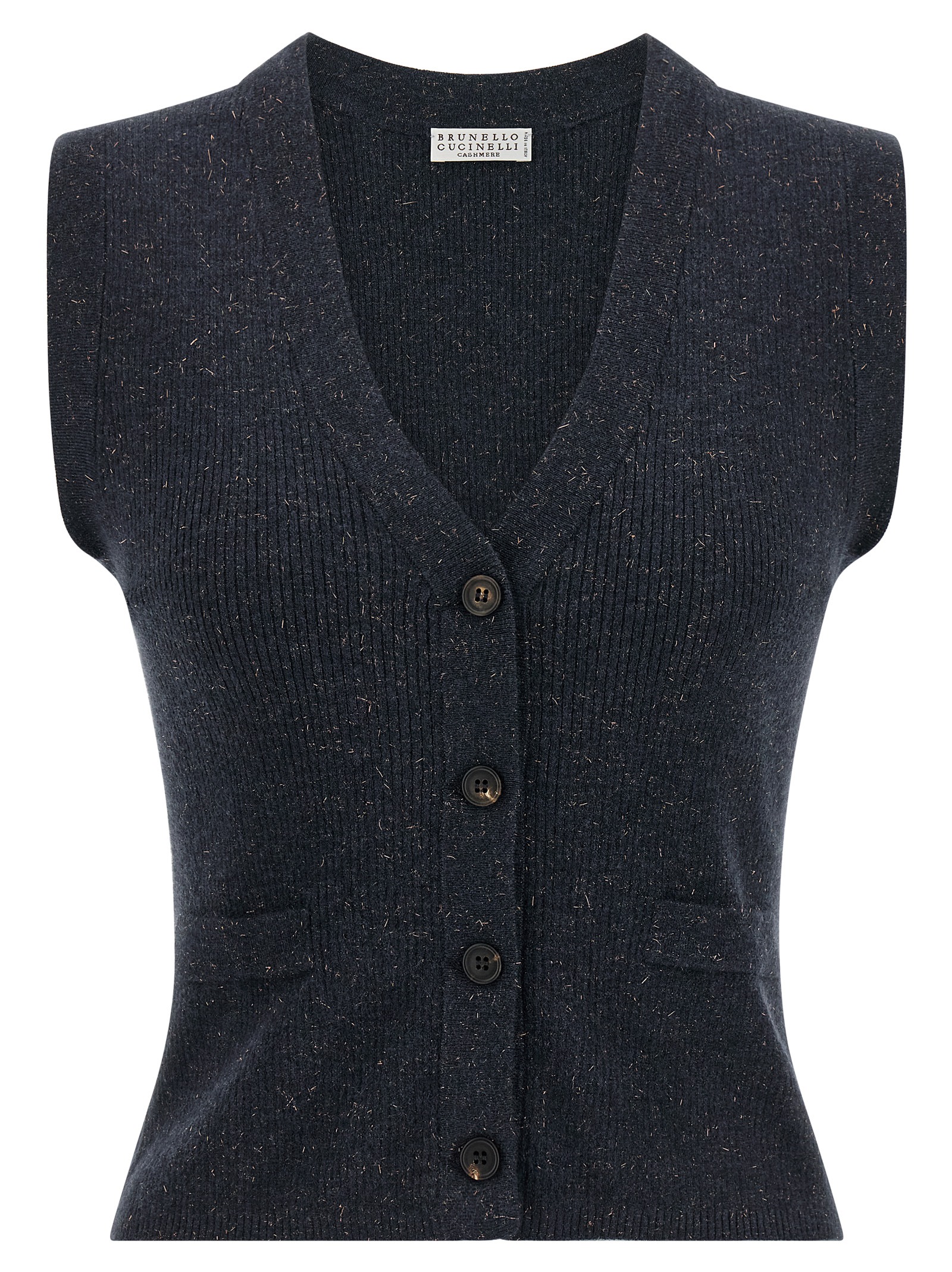 Blue Cashmere Sleeveless Jacket