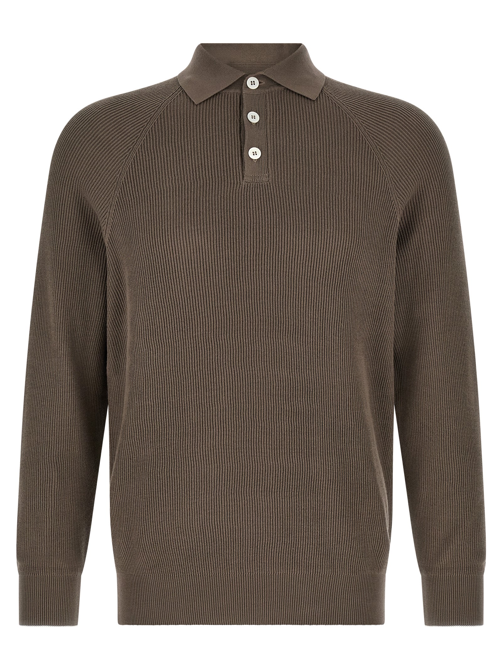 Brown Cotton Polo Shirt