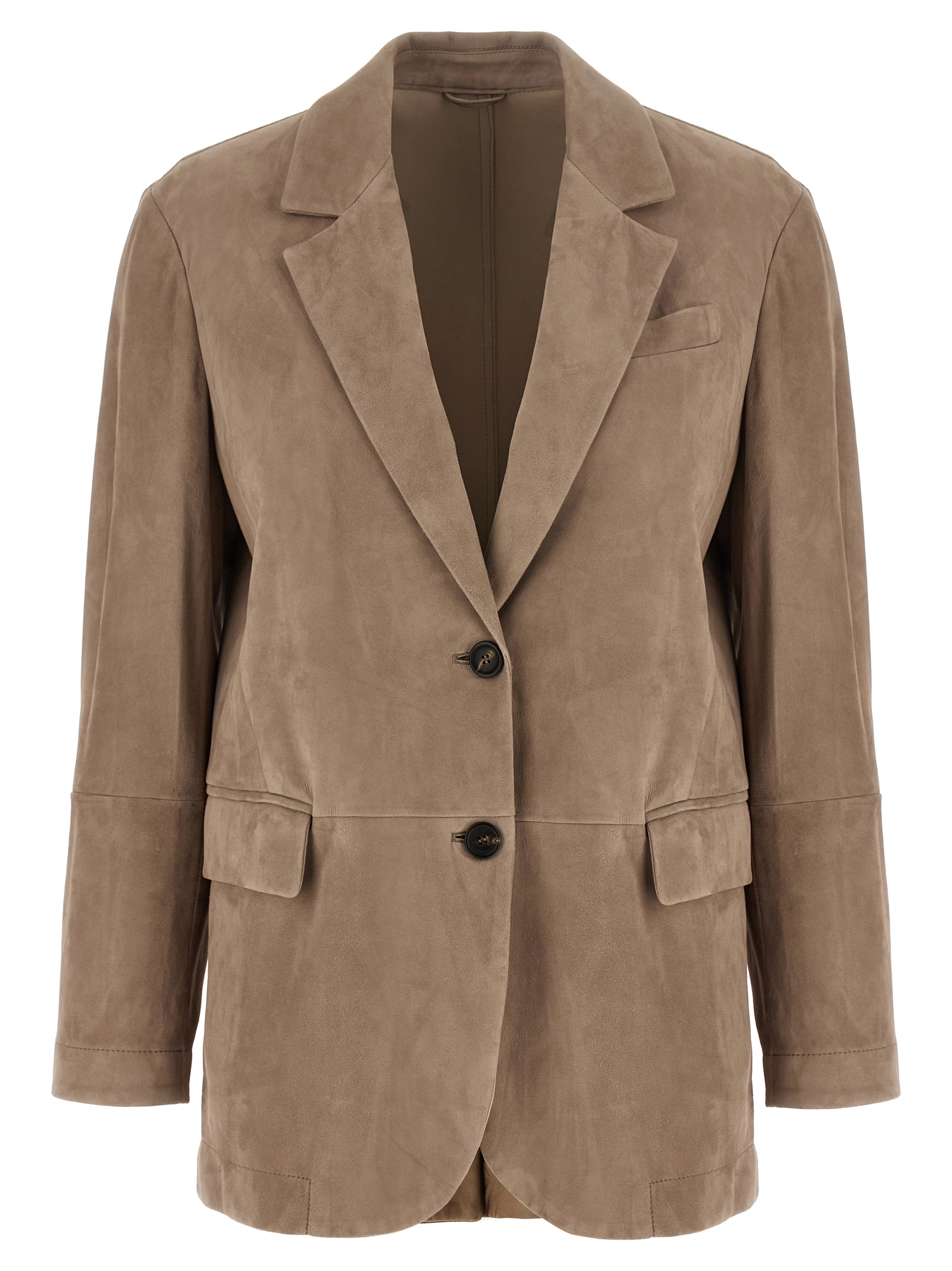 Beige Lamb Leather Blazer