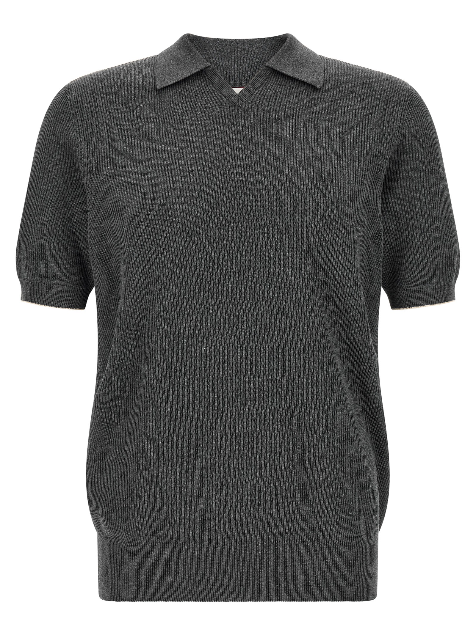 Gray Cotton Polo Shirt