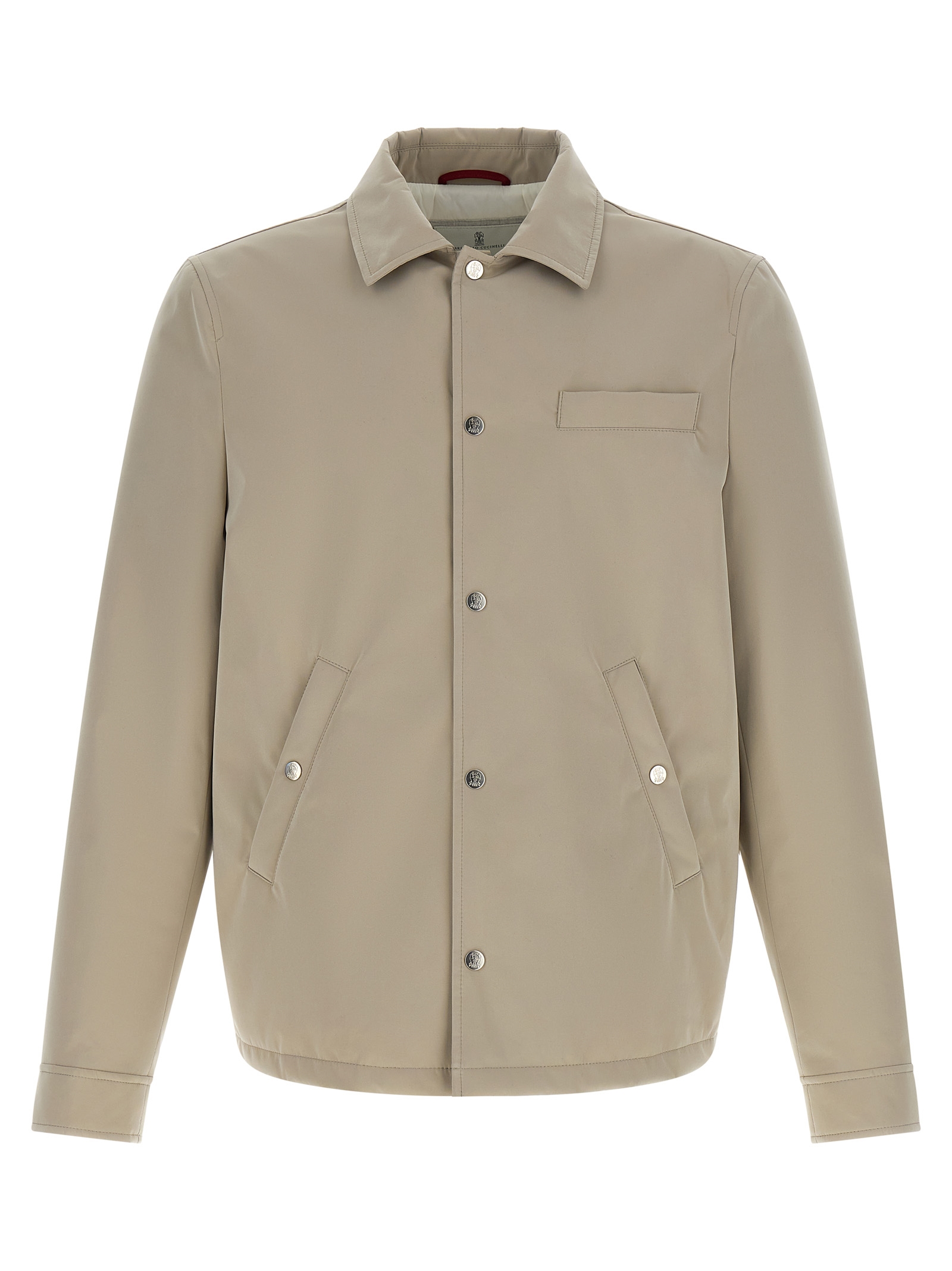 Gray Polyester Full-Length Jacket