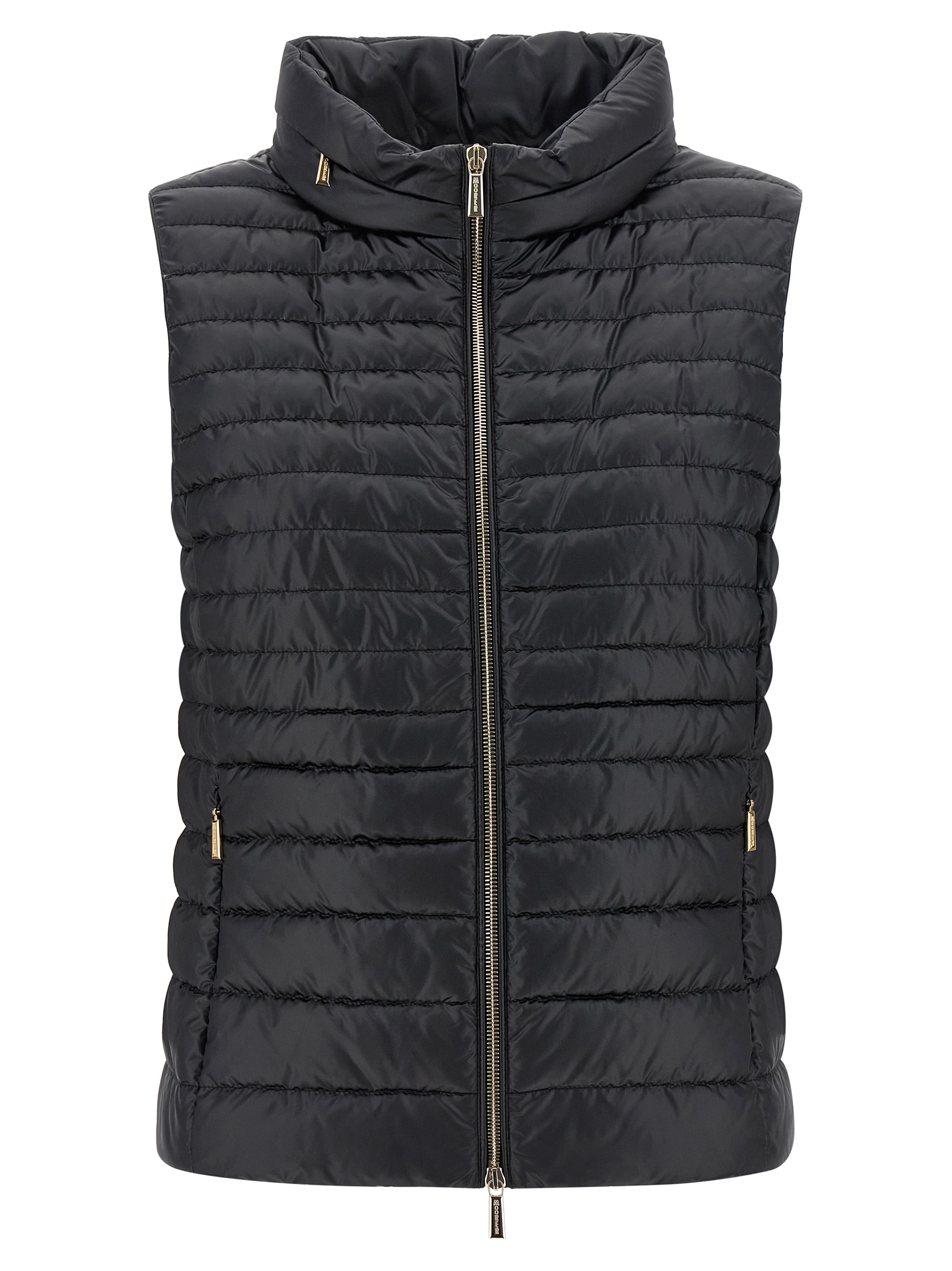 Black Polyester Sleeveless Jacket