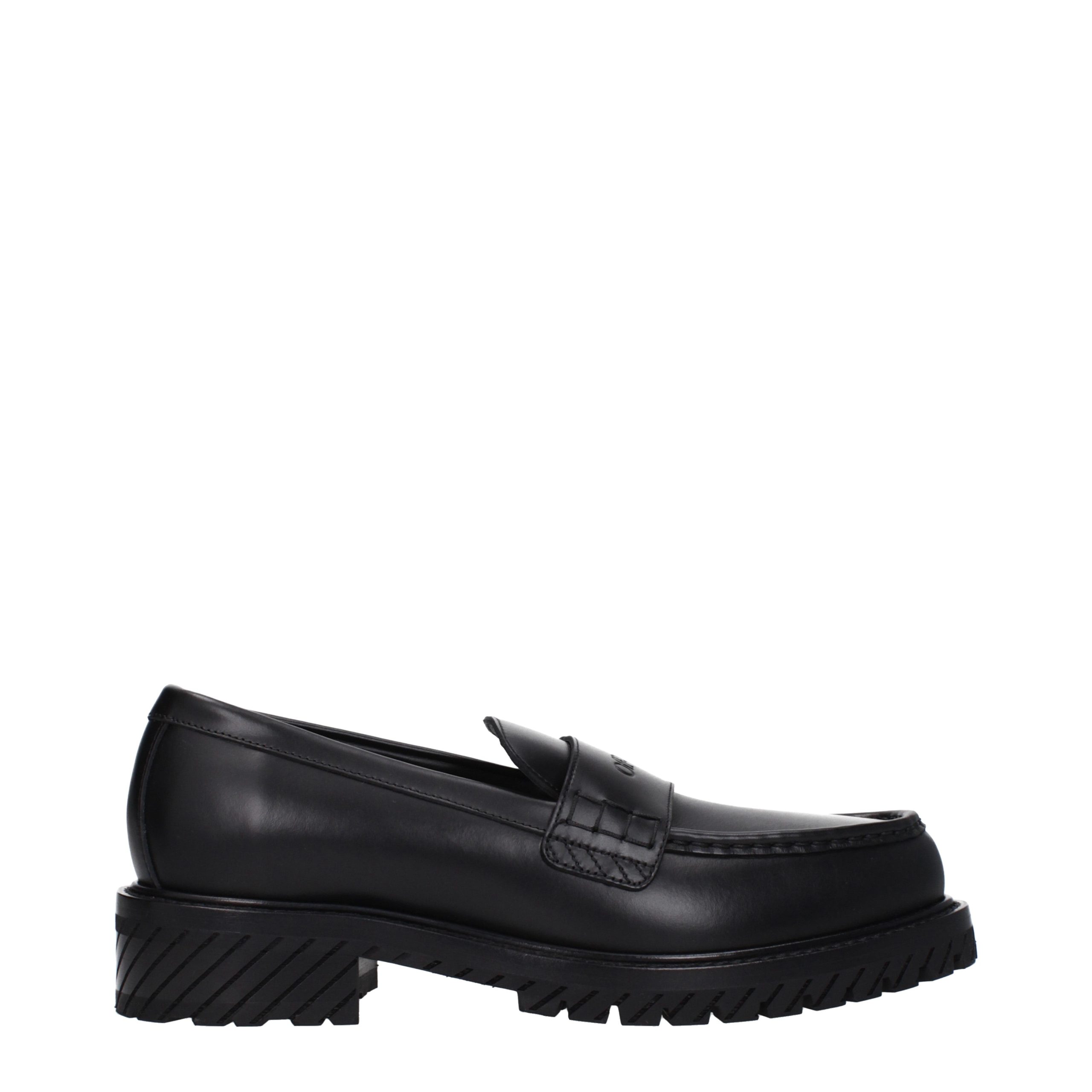 Black Leather Slip-On Loafers