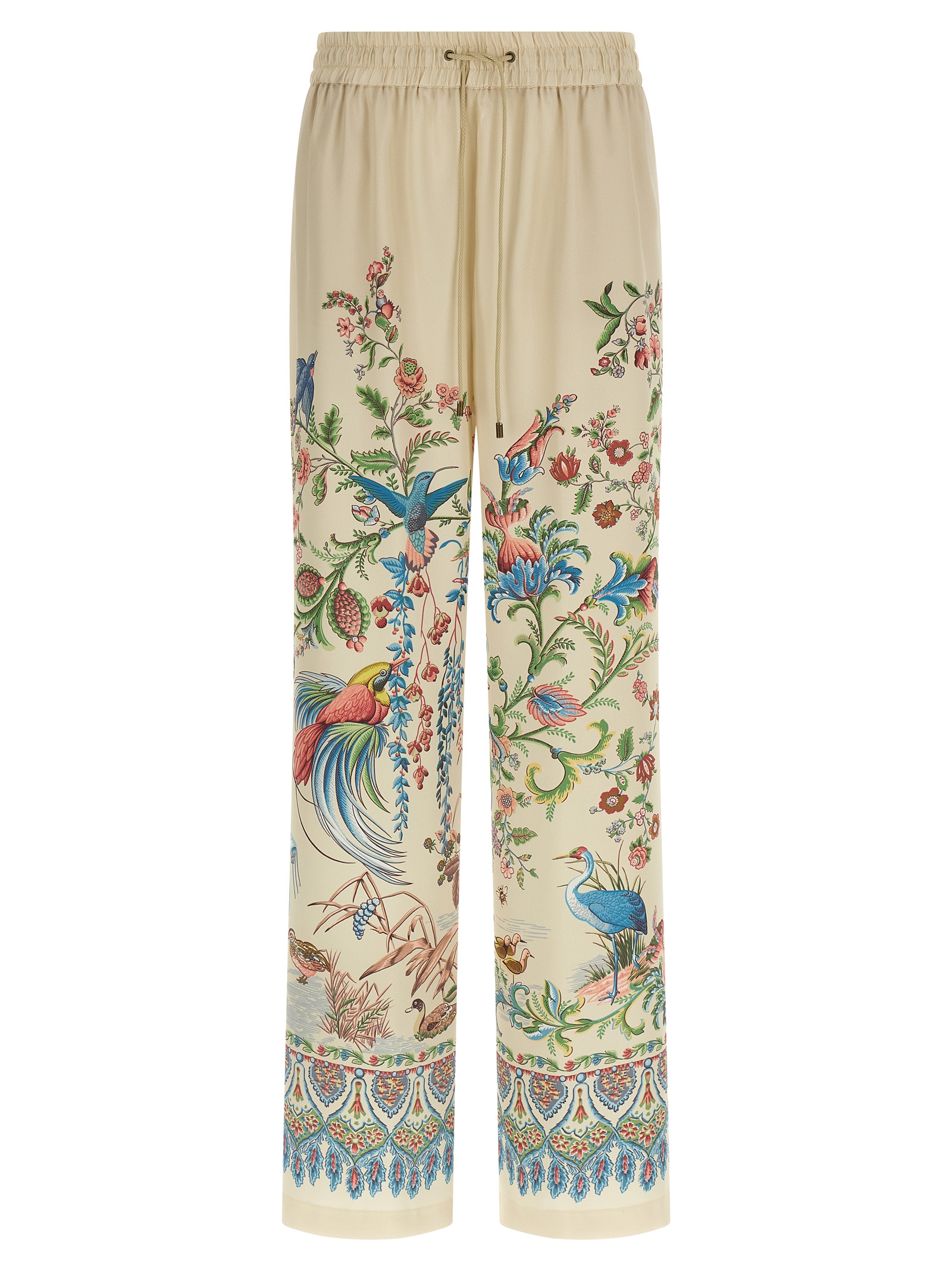 Beige Polyester Casual Pants