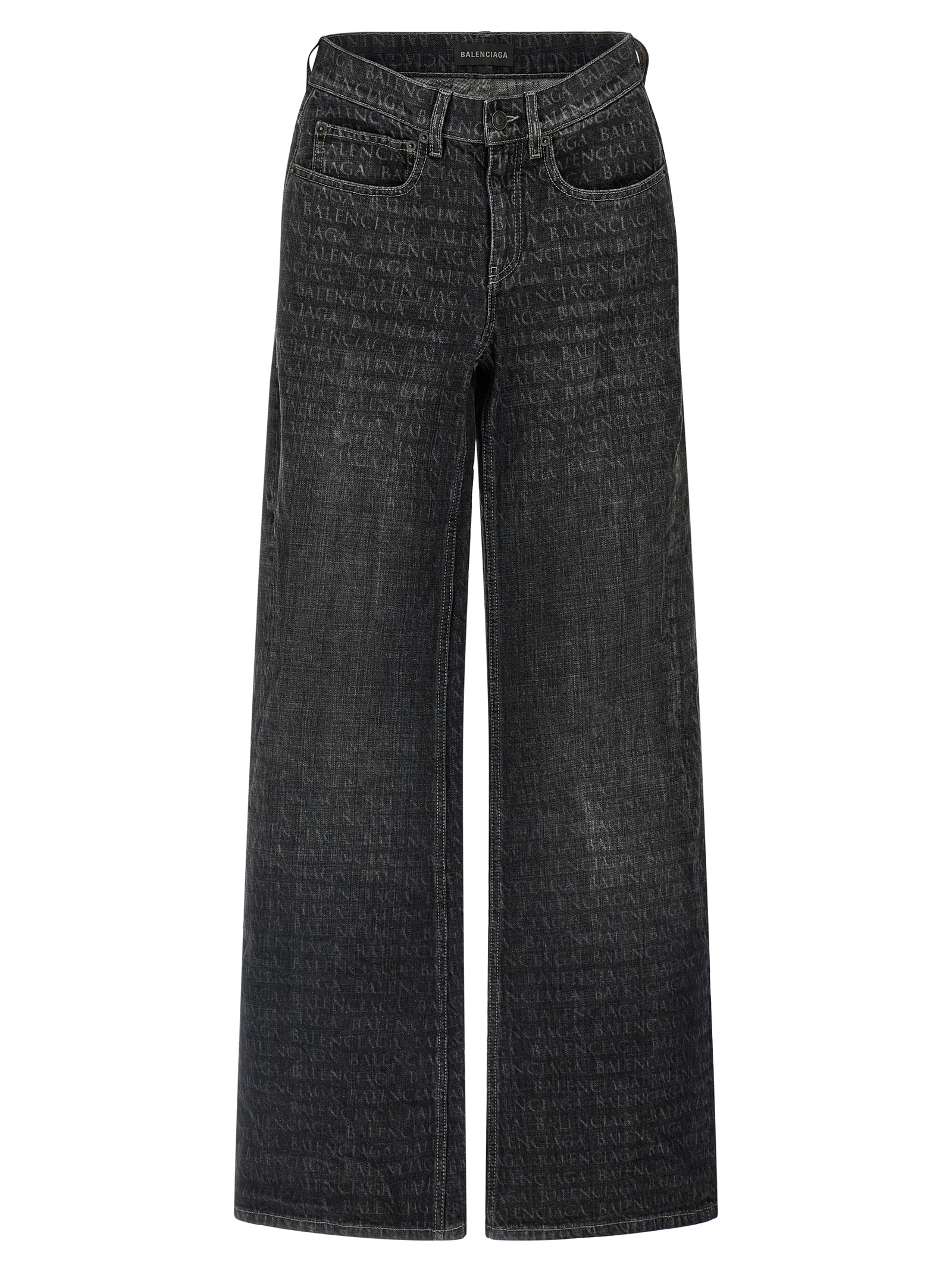 Black Cotton Flared Jeans