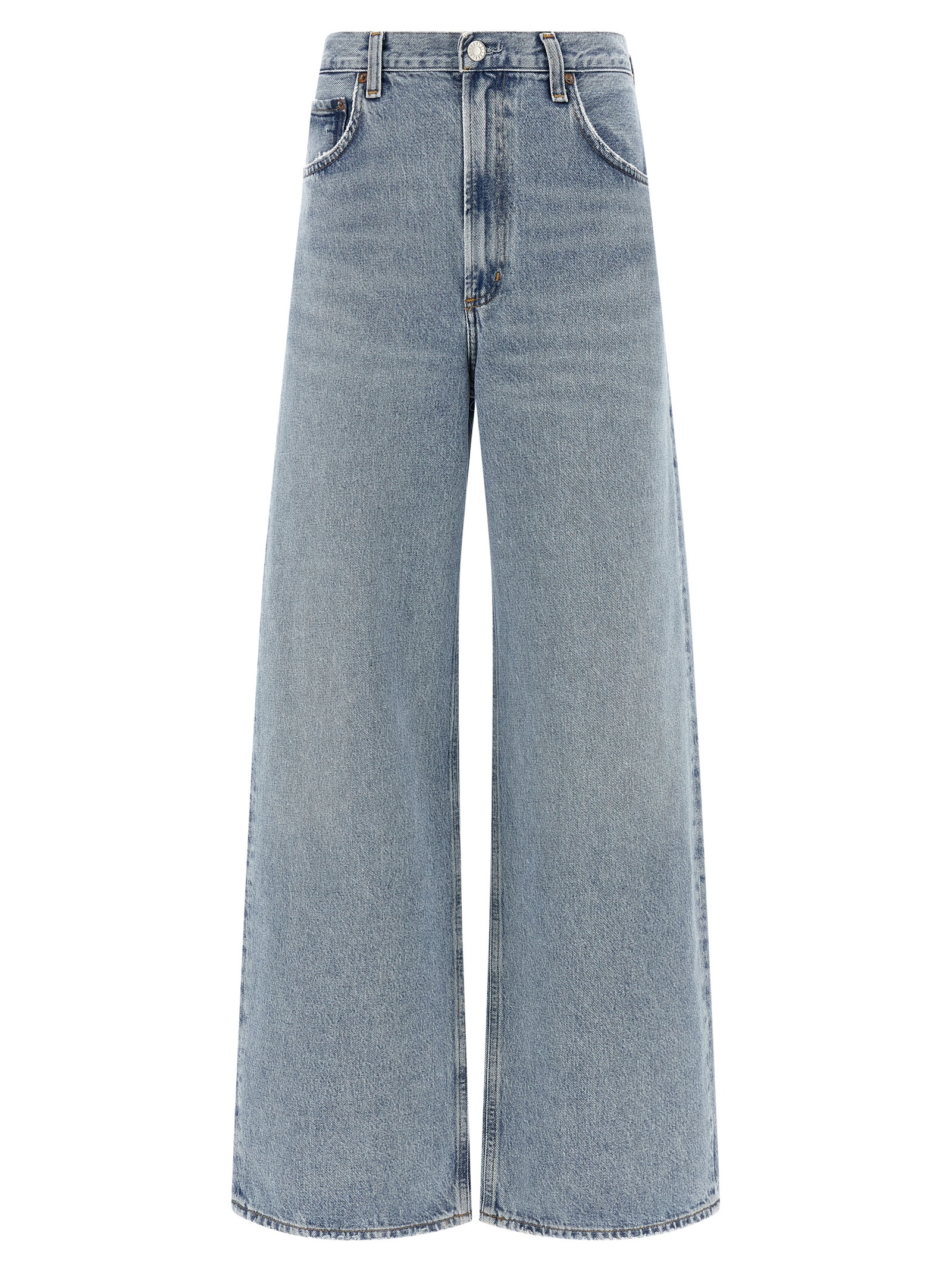 Blue Cotton Tapered Jeans
