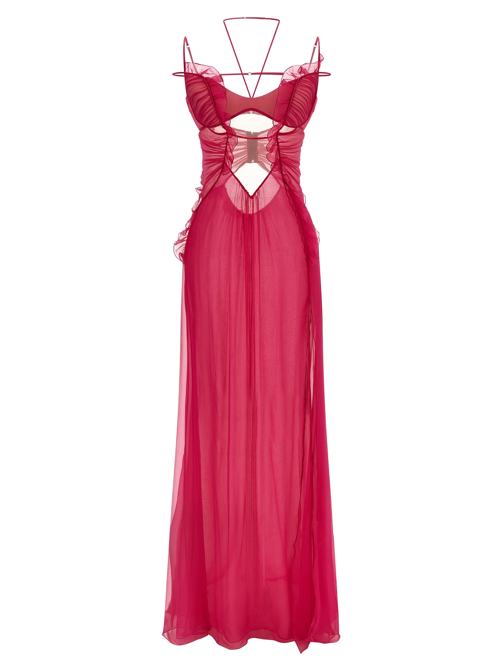 Fuchsia Silk Long Dress