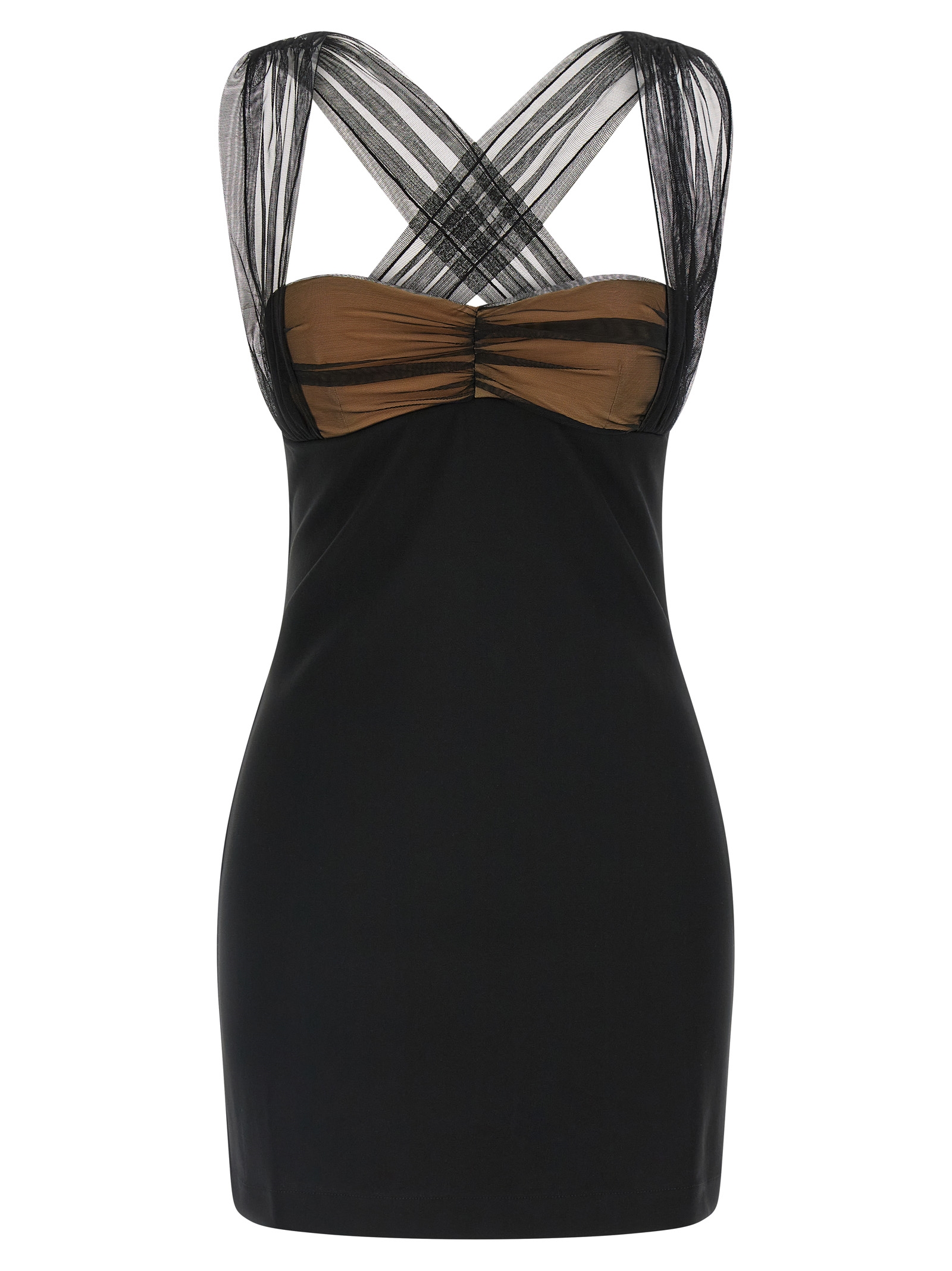 Black Viscose Short Dress