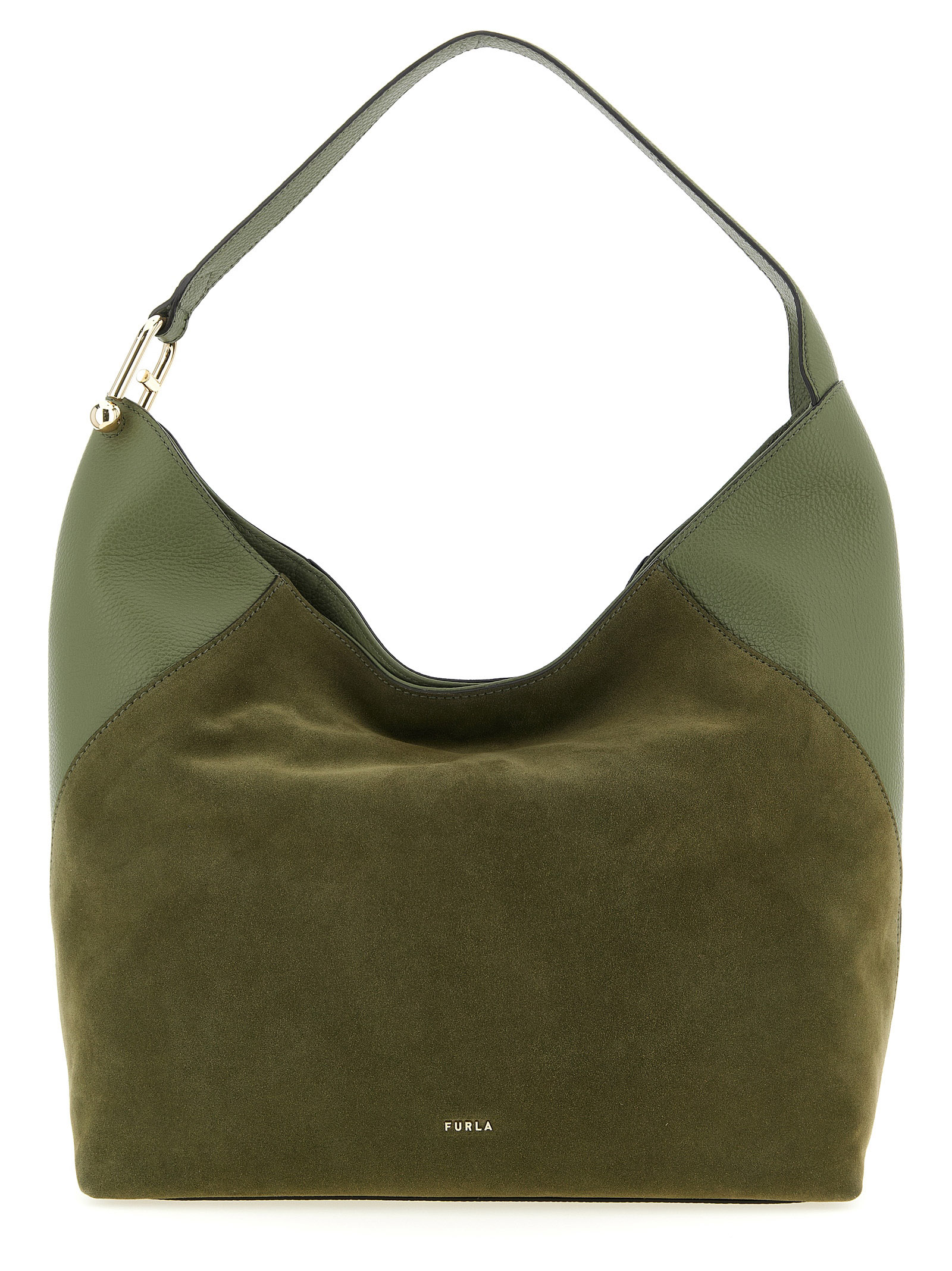 Bicolor Calfskin Shoulder Bag