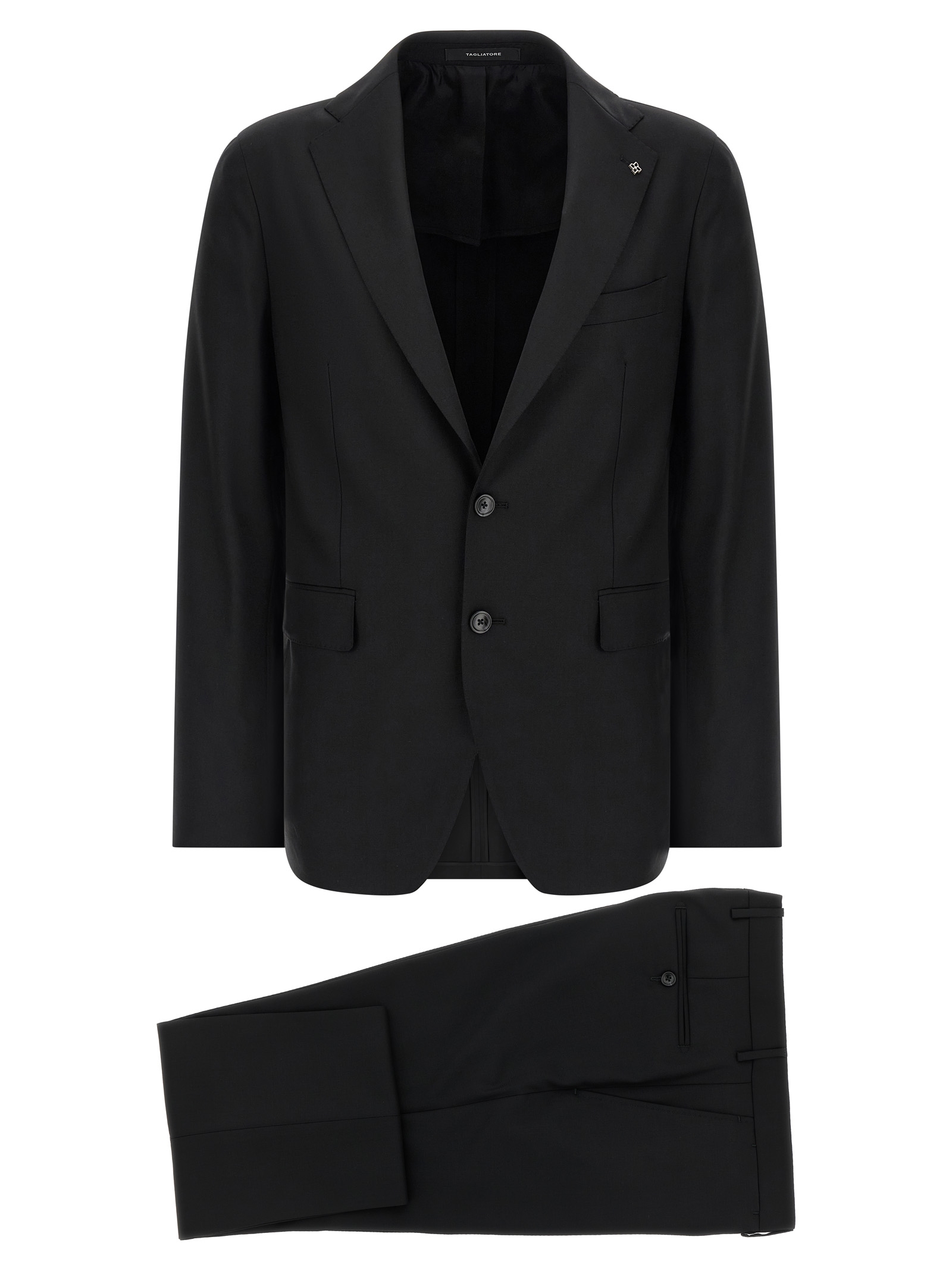 Black Virgin Wool Two-Piece Suit