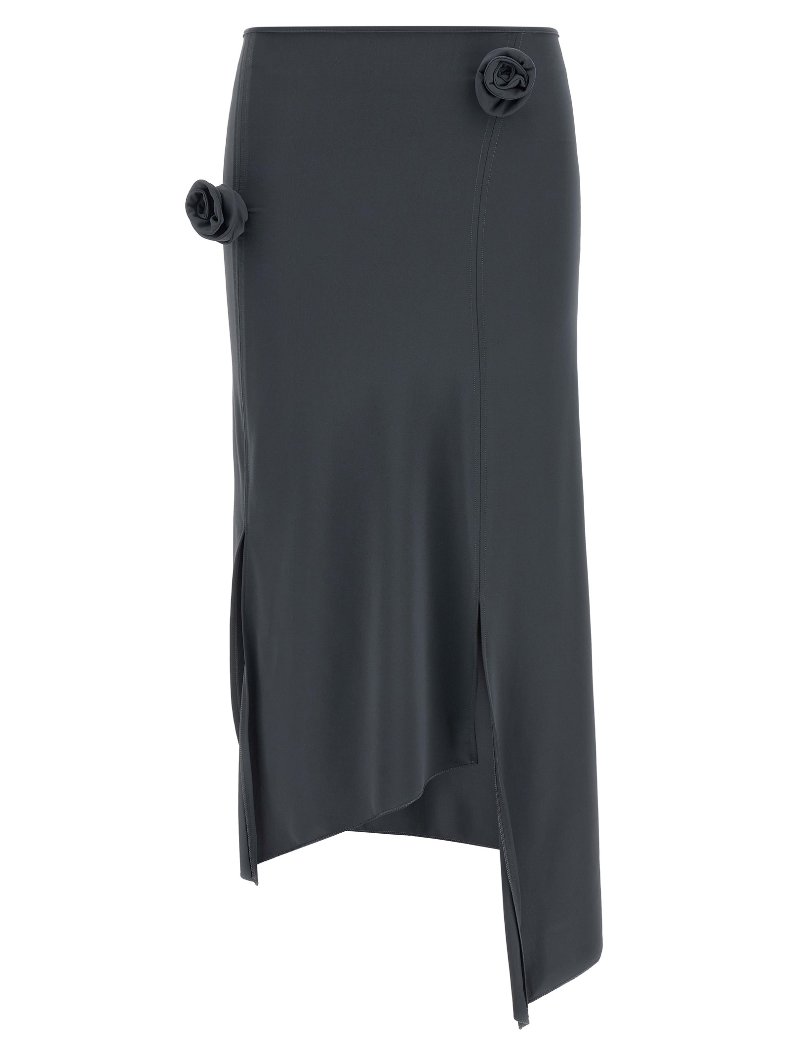 Gray Polyamide Midi Skirt