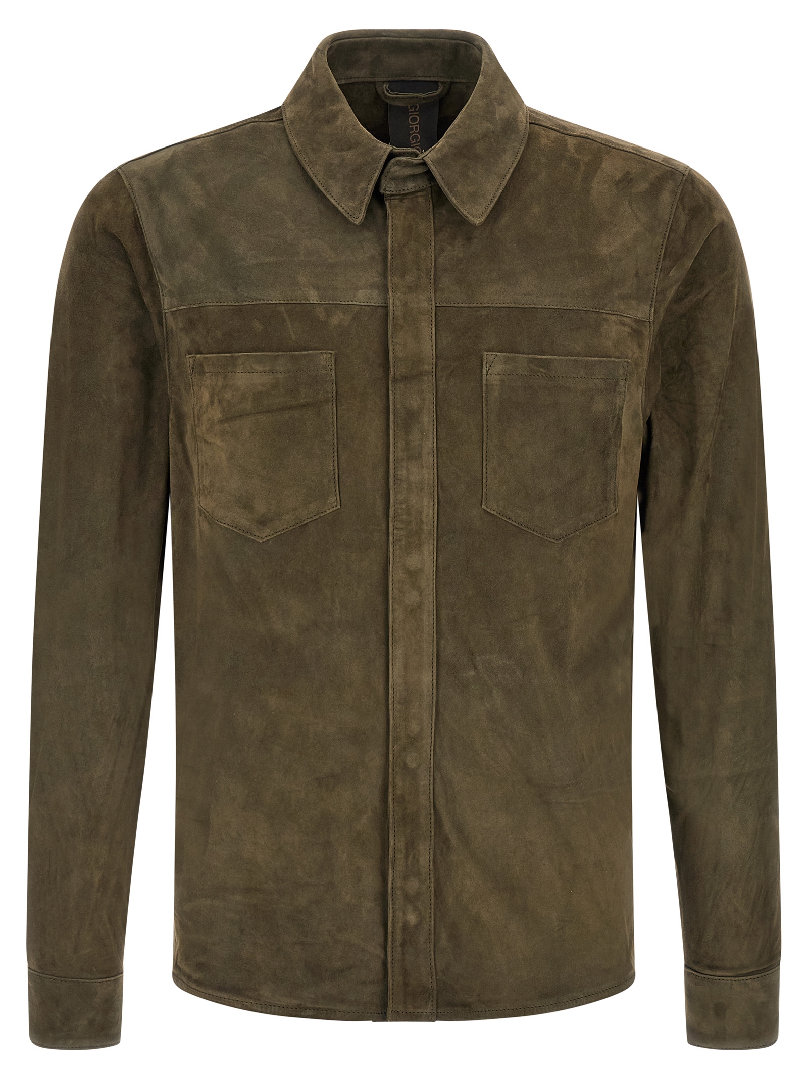Bicolor Suede Leather Blouse
