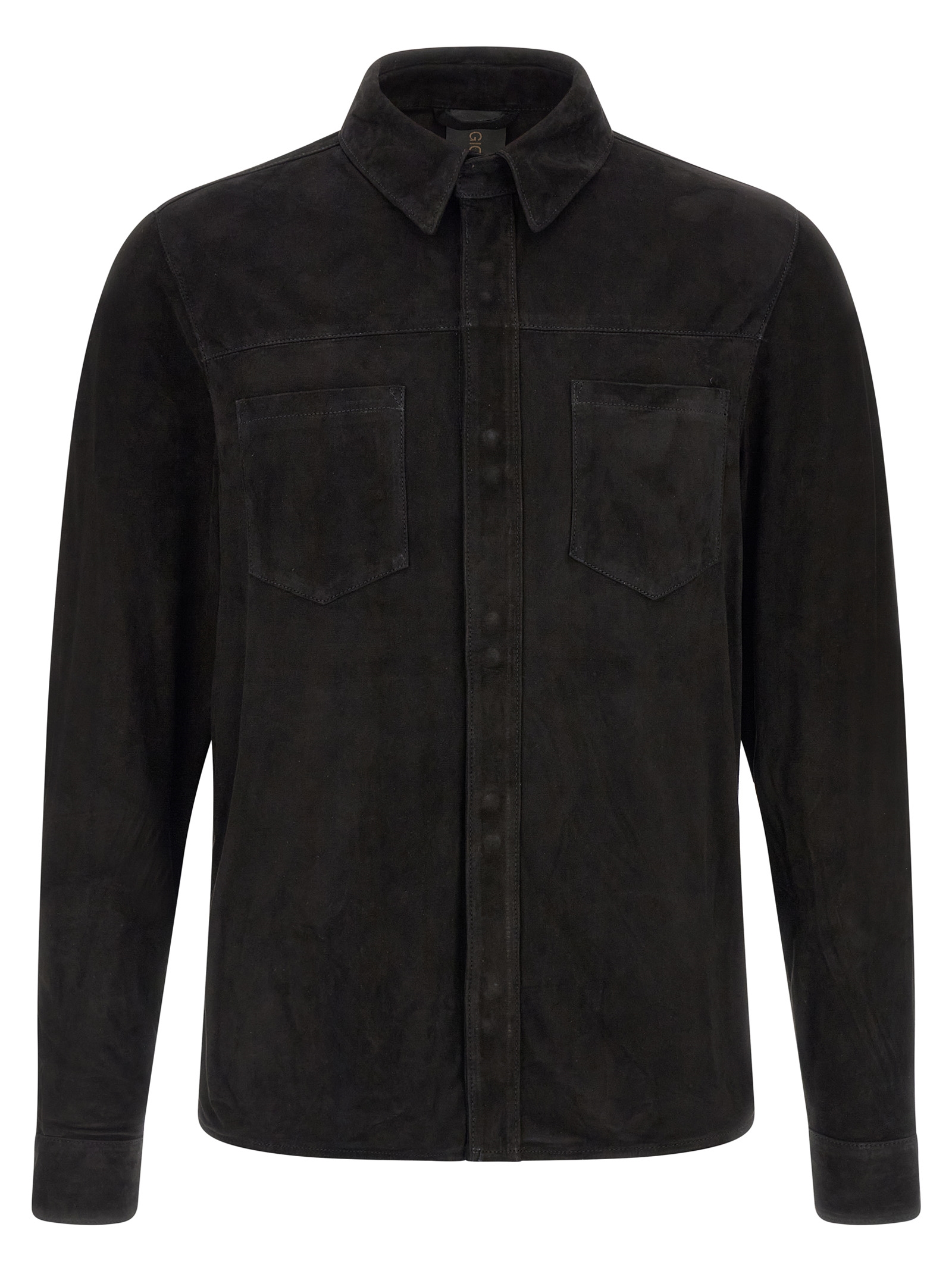 Black Suede Leather Blouse