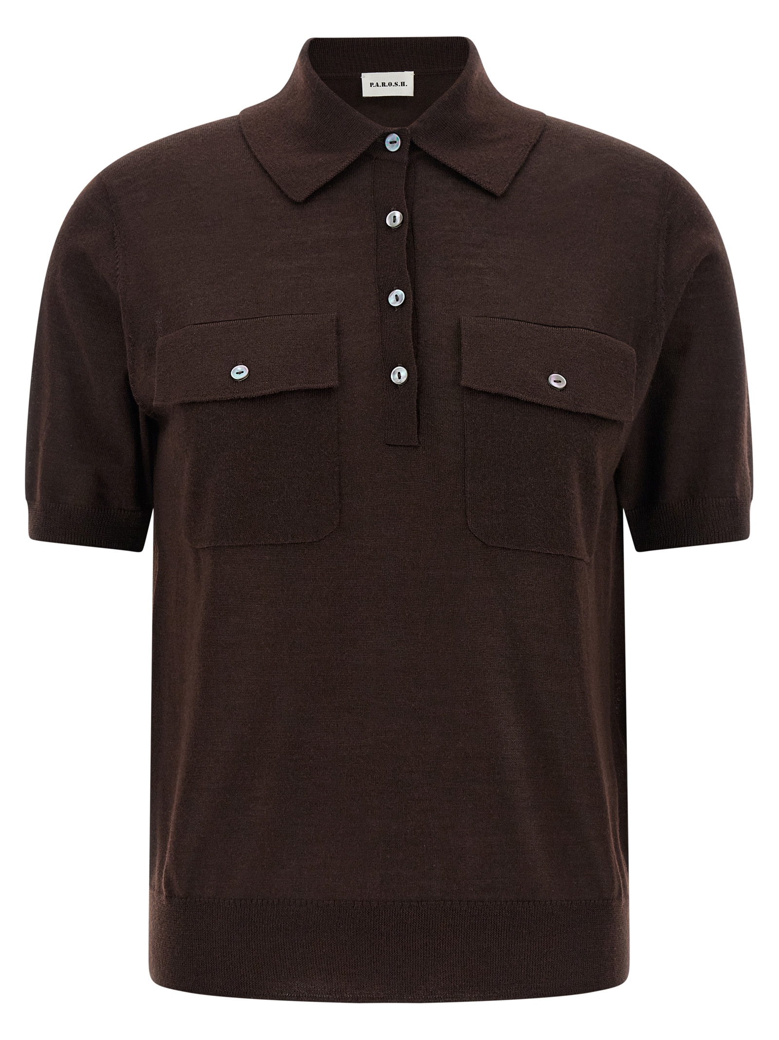 Brown Wool Polo Shirt