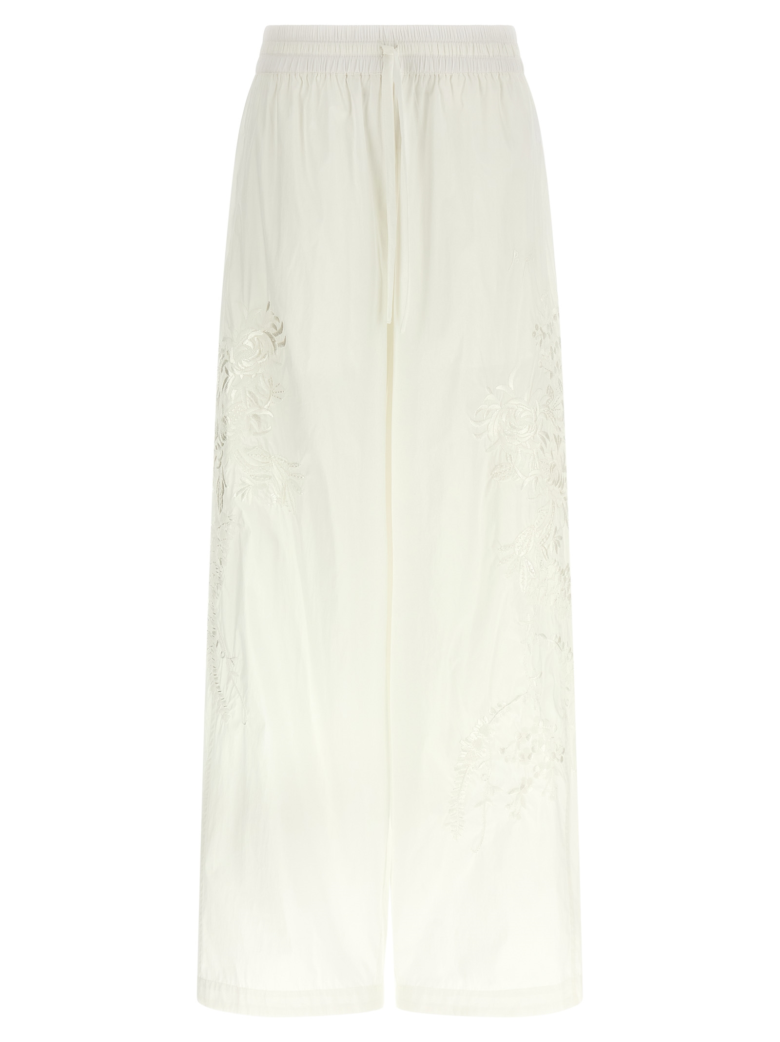 White Polyamide Casual Pants