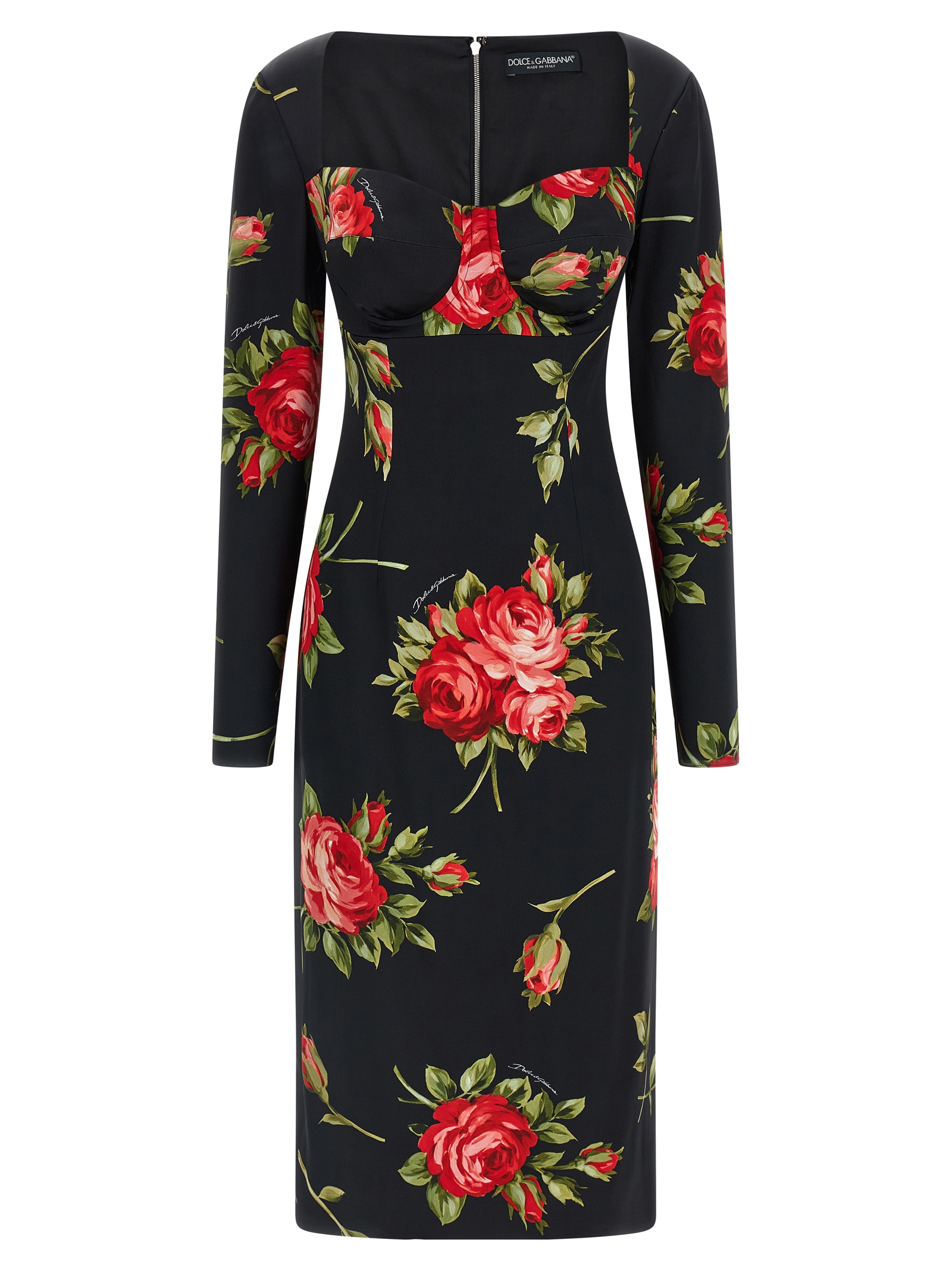 Dolce & Gabbana Black Viscose Midi Dress - Women