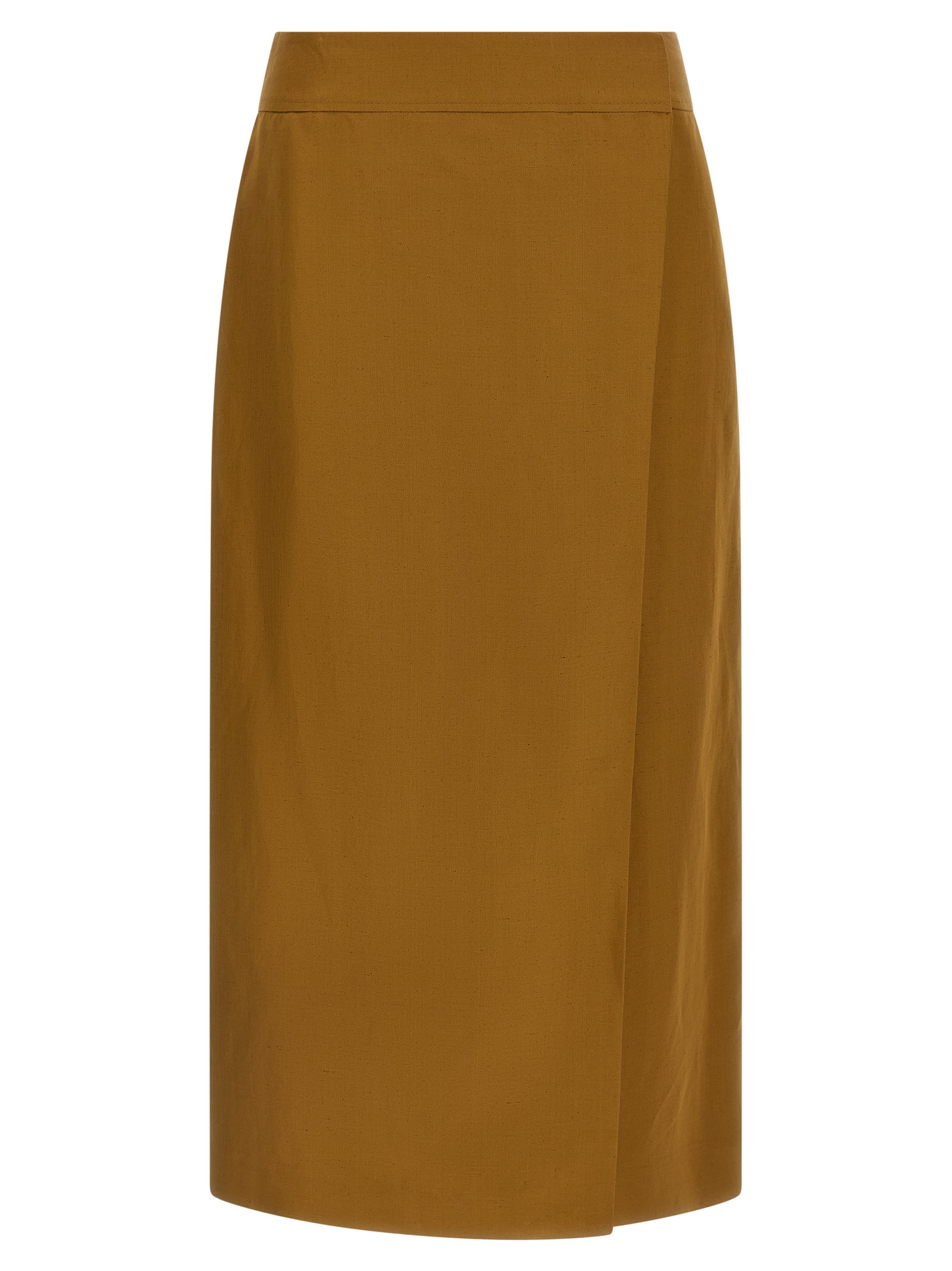 Brown Viscose Midi Skirt