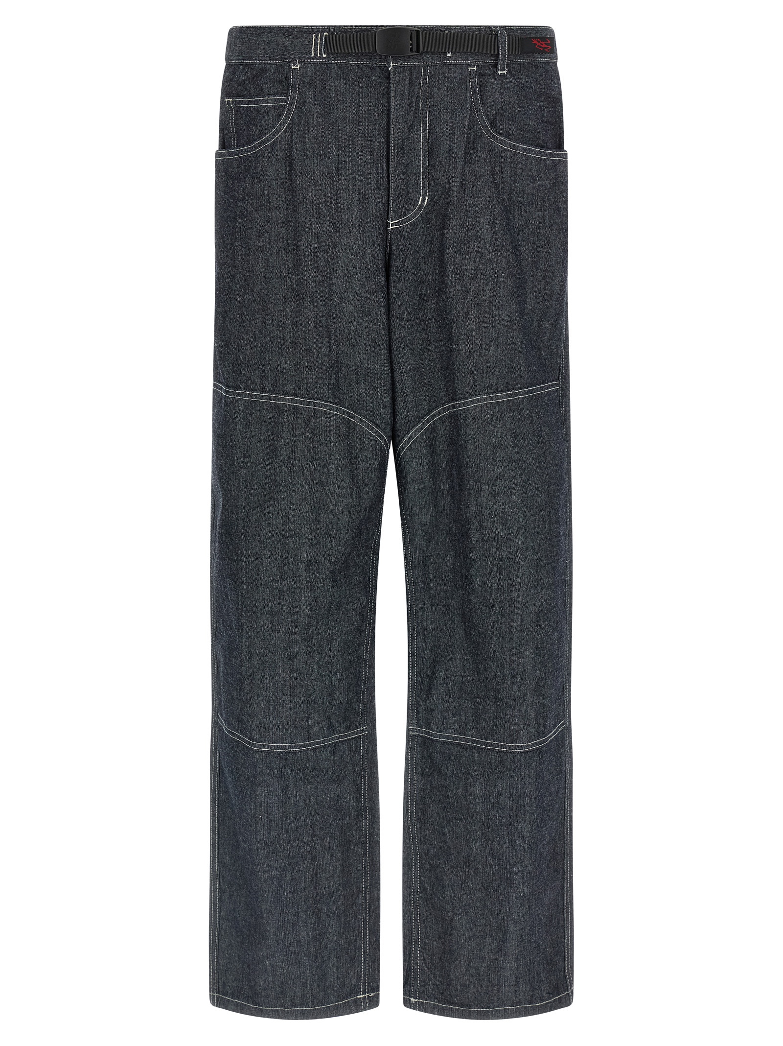Blue Cotton Straight-Leg Jeans