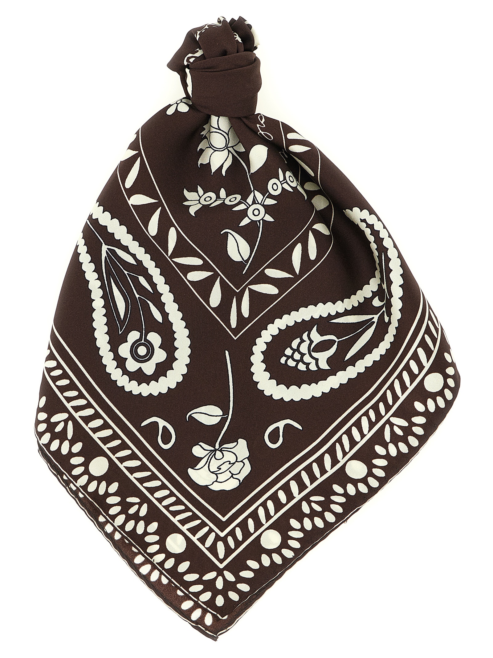 Brown Silk Foulard