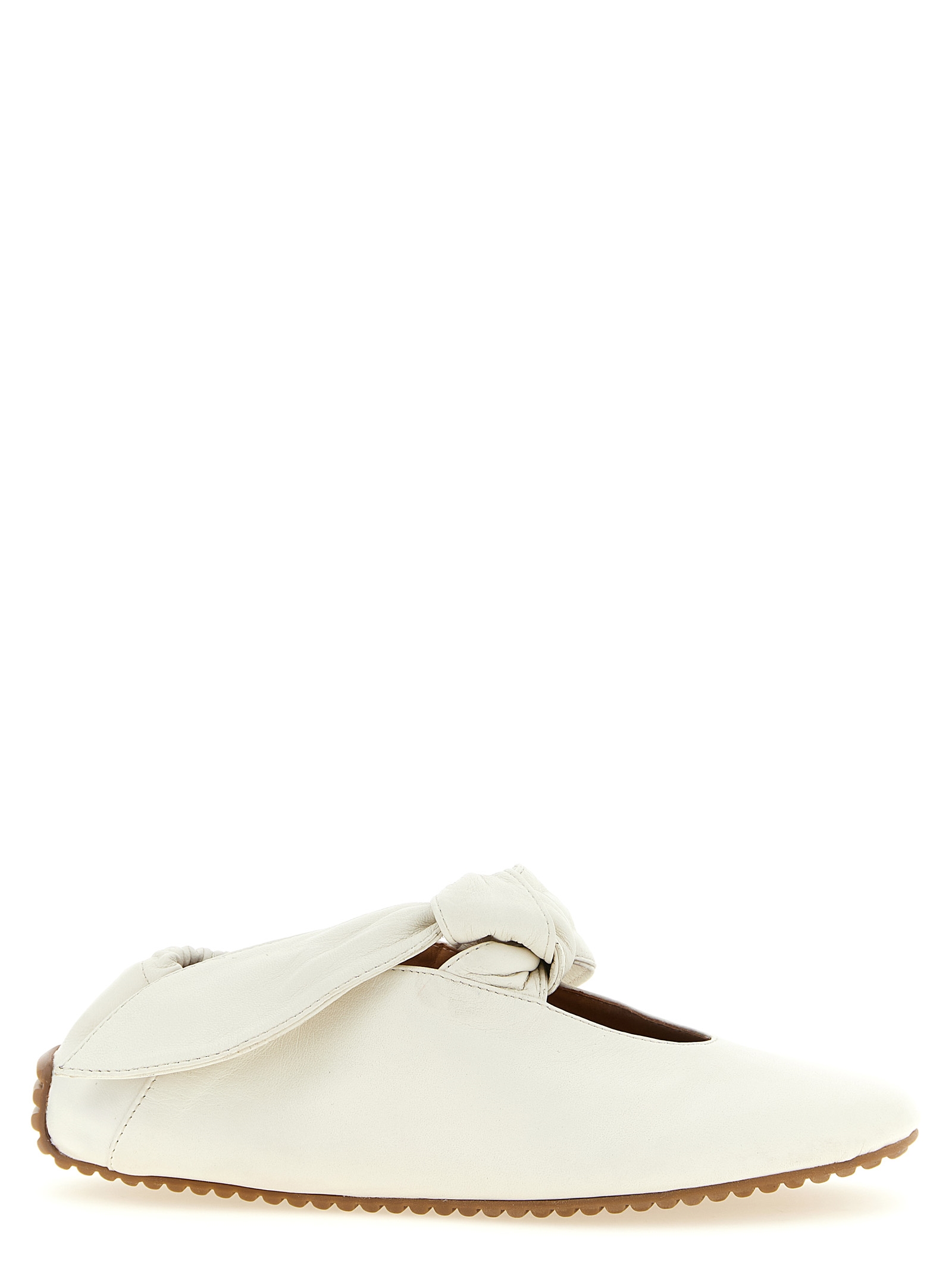 White Lamb Leather Ballet Flats