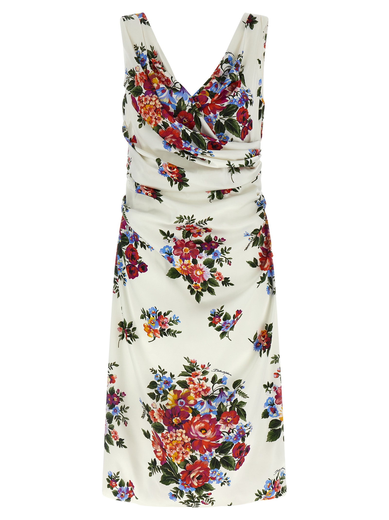Dolce & Gabbana White Viscose Midi Dress - Women