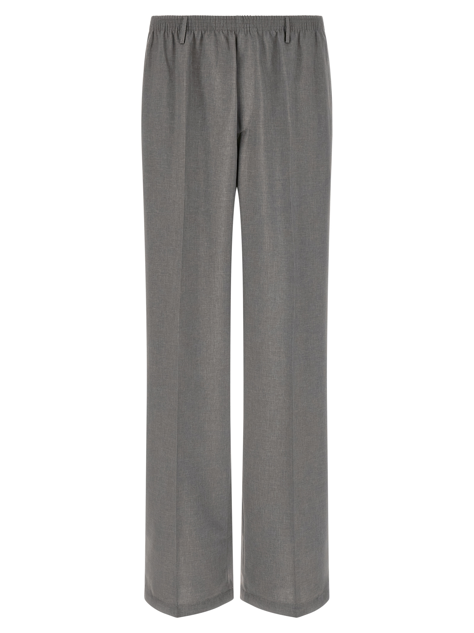 Gray Polyester Casual Pants
