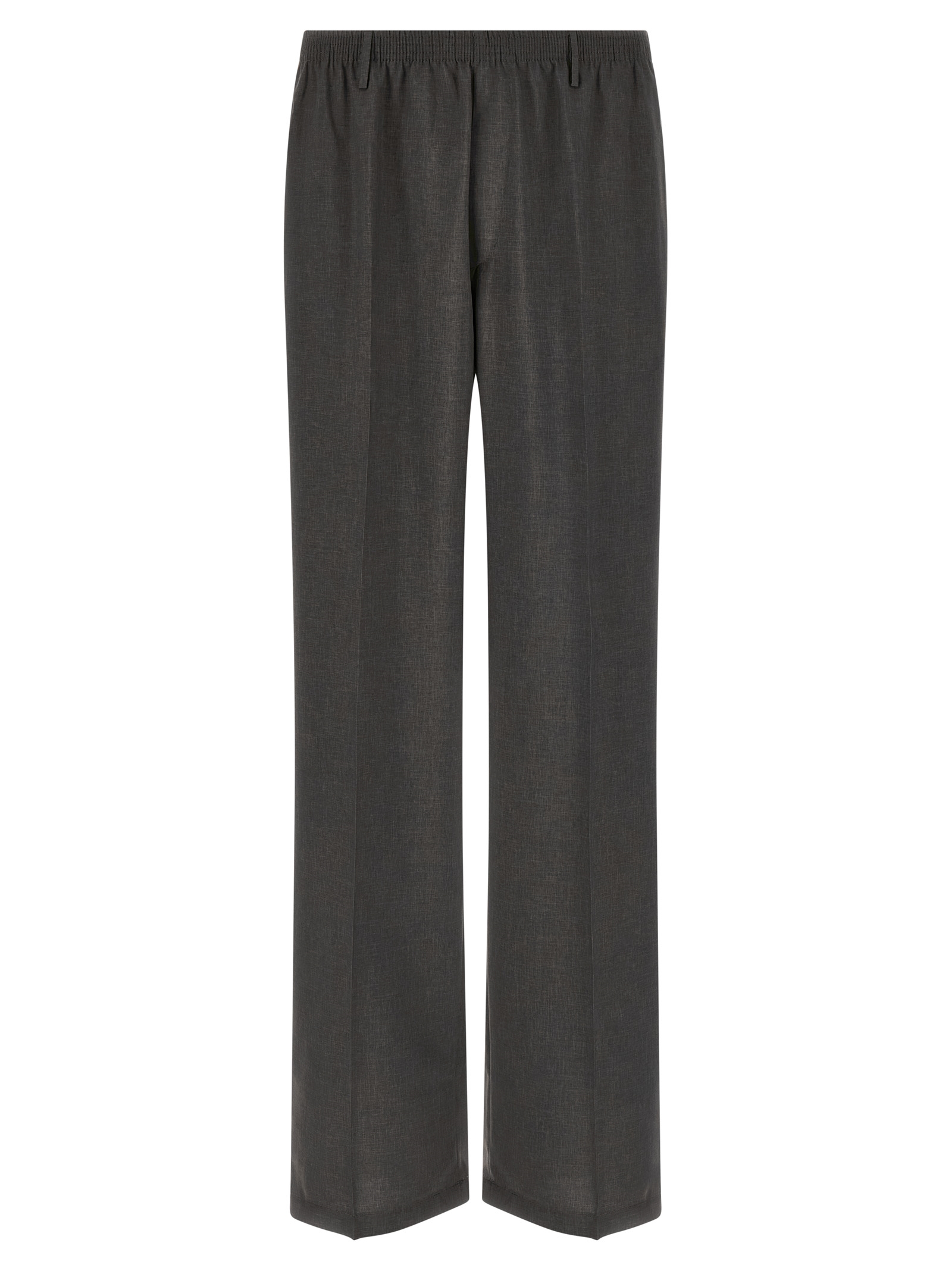 Gray Polyester Casual Pants