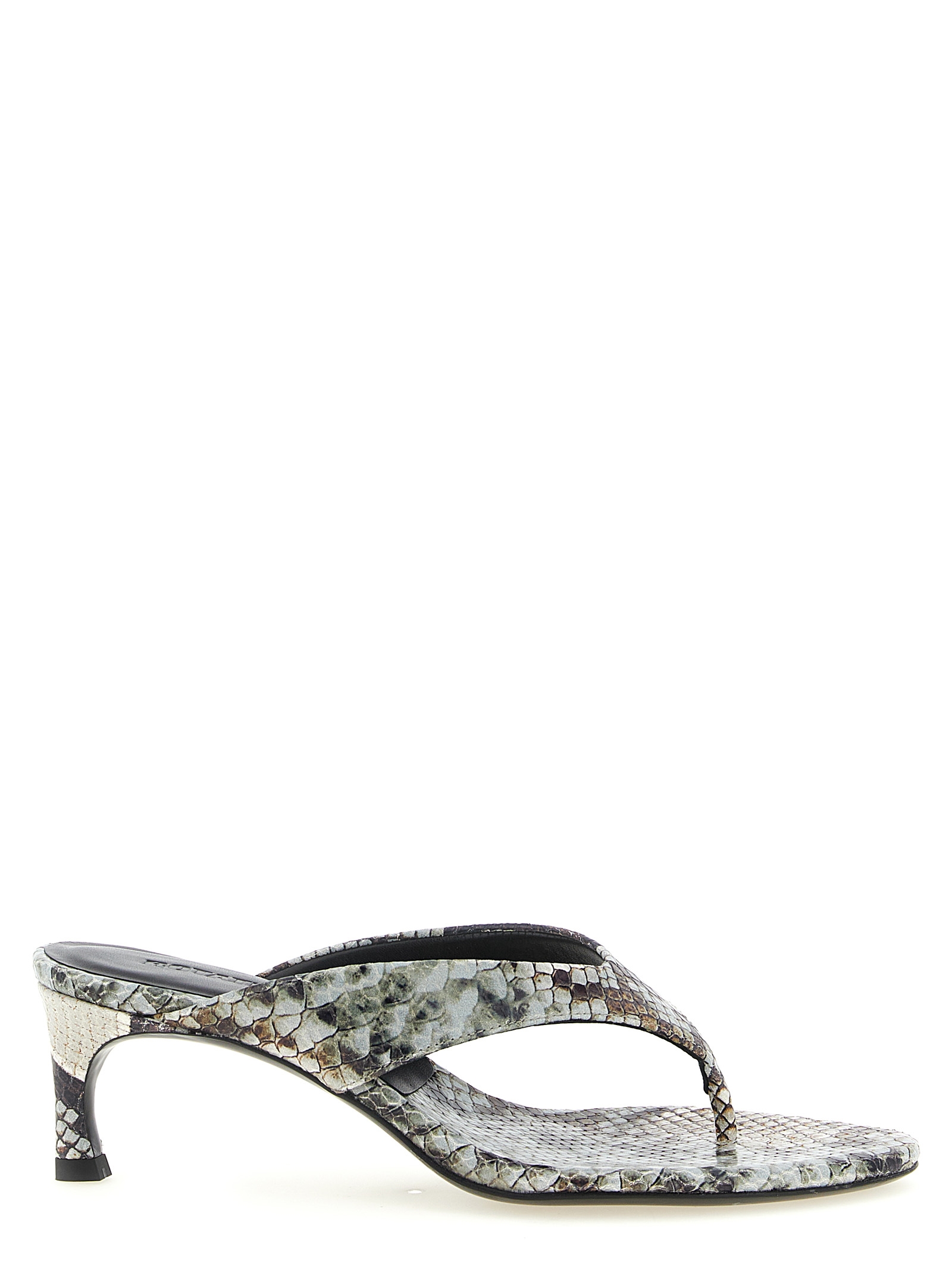 Gray Calfskin Flip-Flop Sandals
