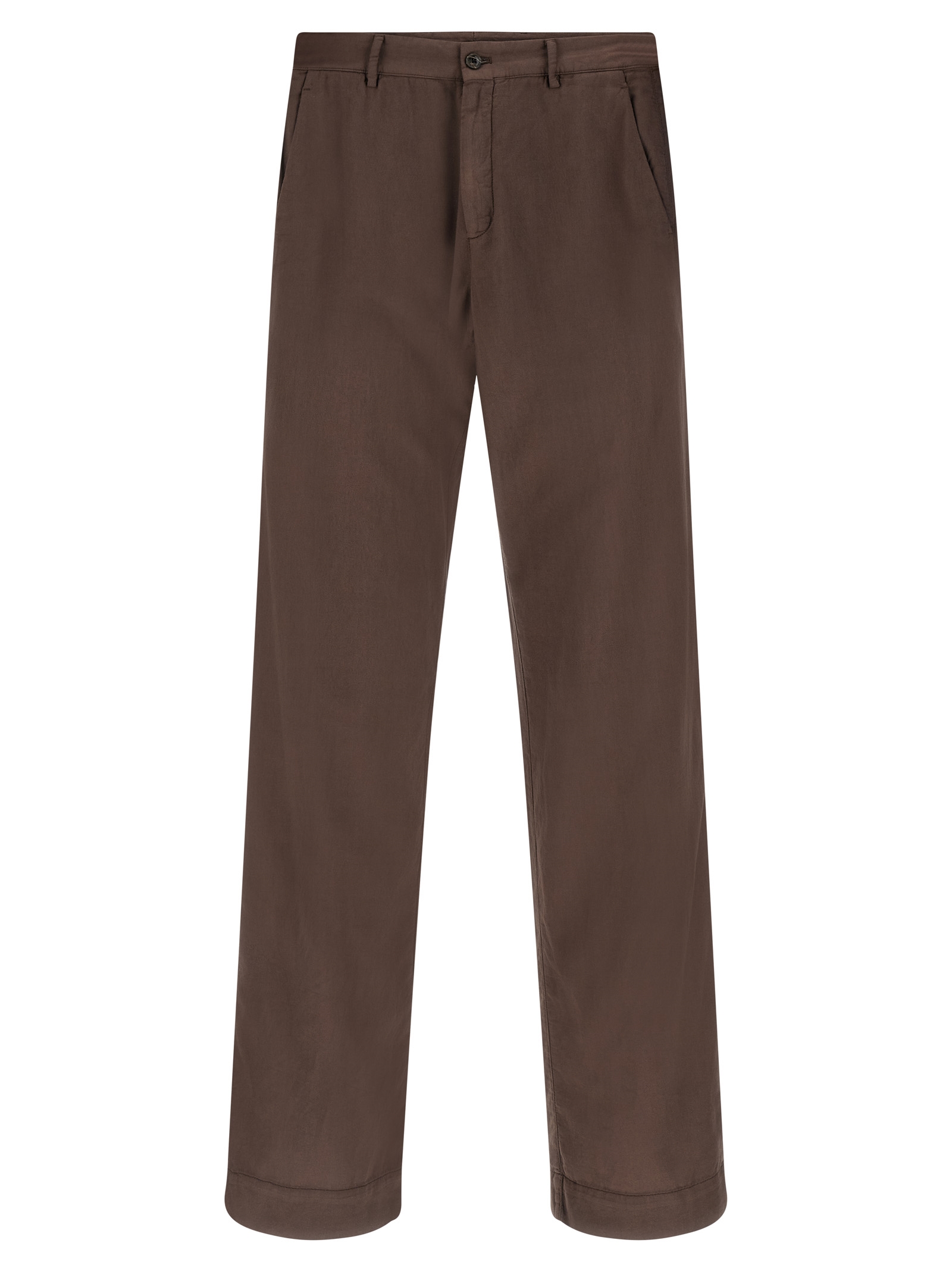 Brown Cotton Casual Pants