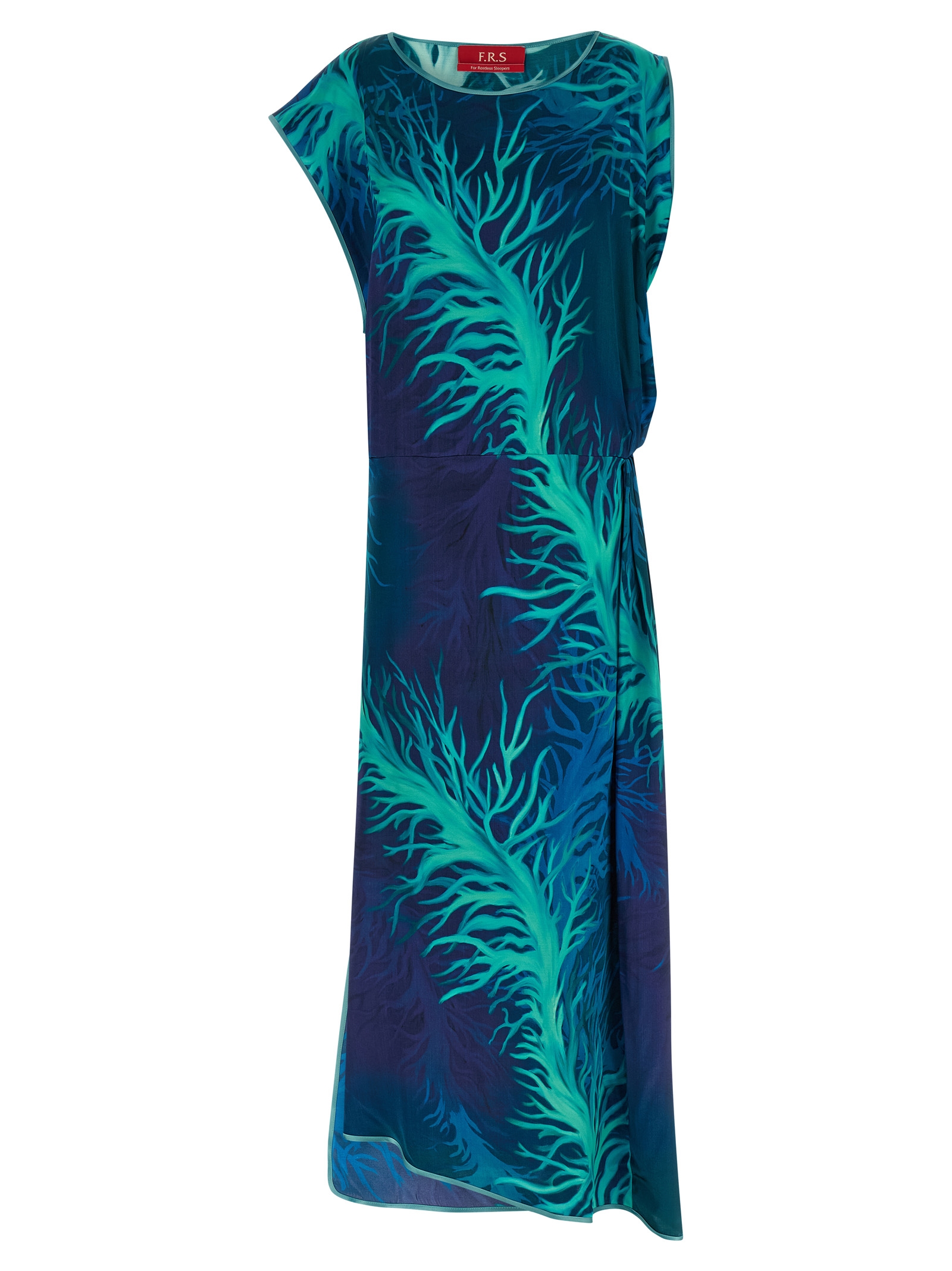 Blue Viscose Long Dress