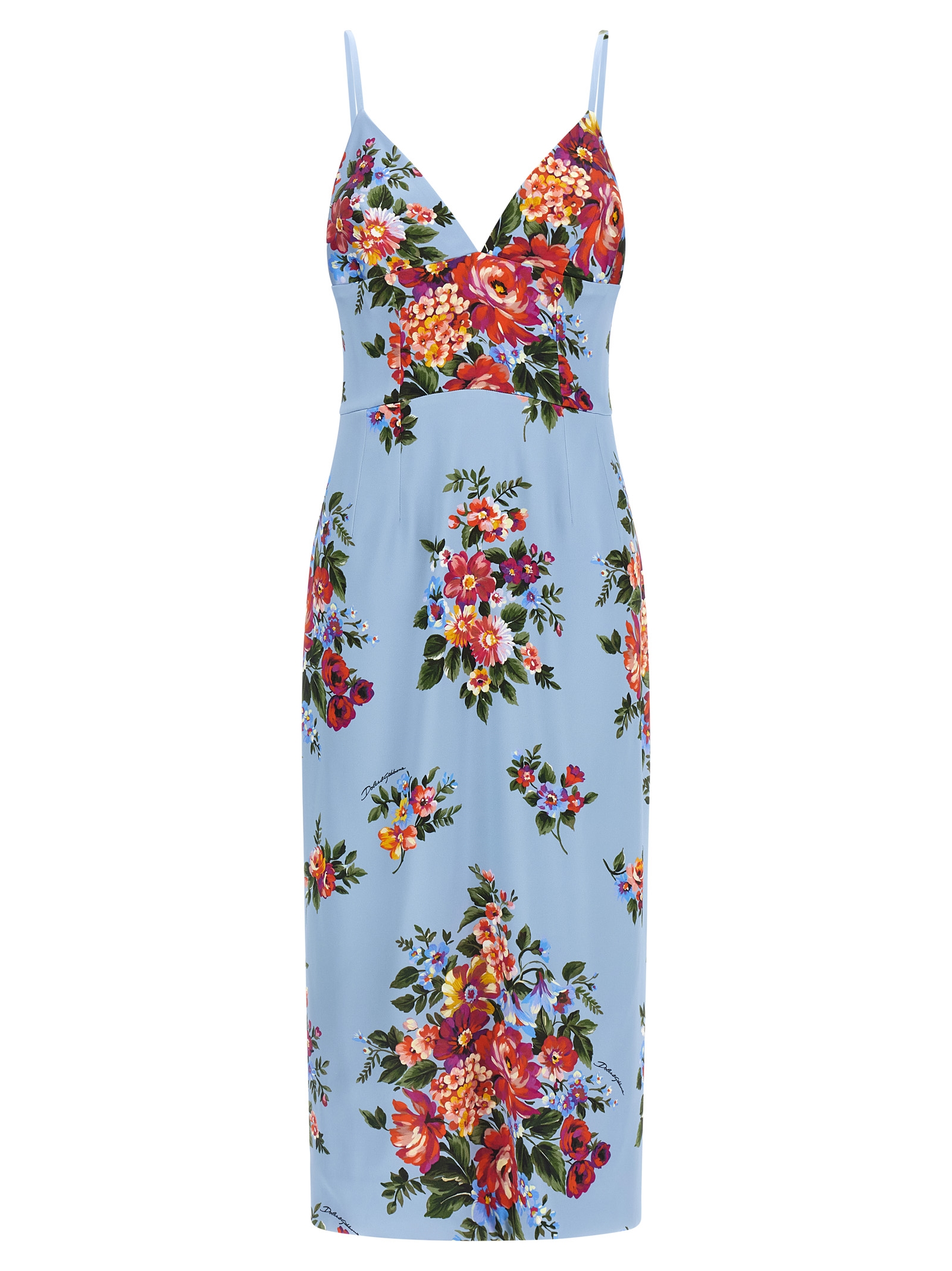 Dolce & Gabbana Blue Viscose Midi Women's Dress
