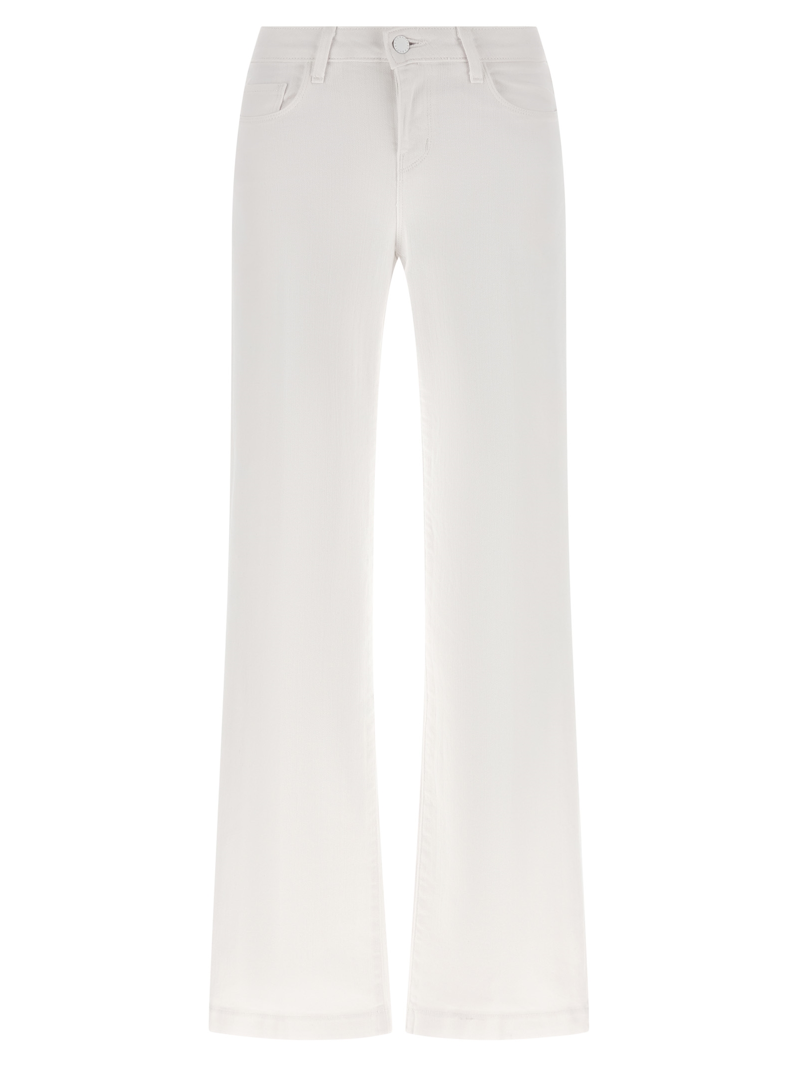 White Cotton Straight-Leg Jeans