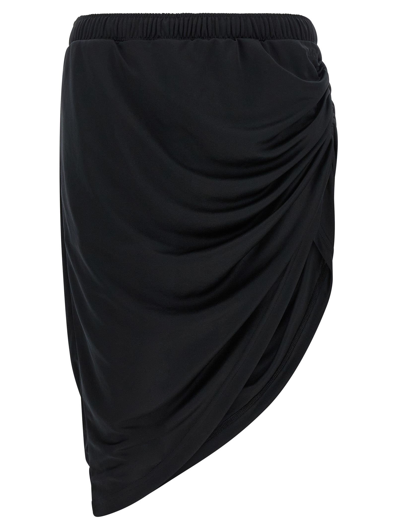 Black Polyester Long Skirt