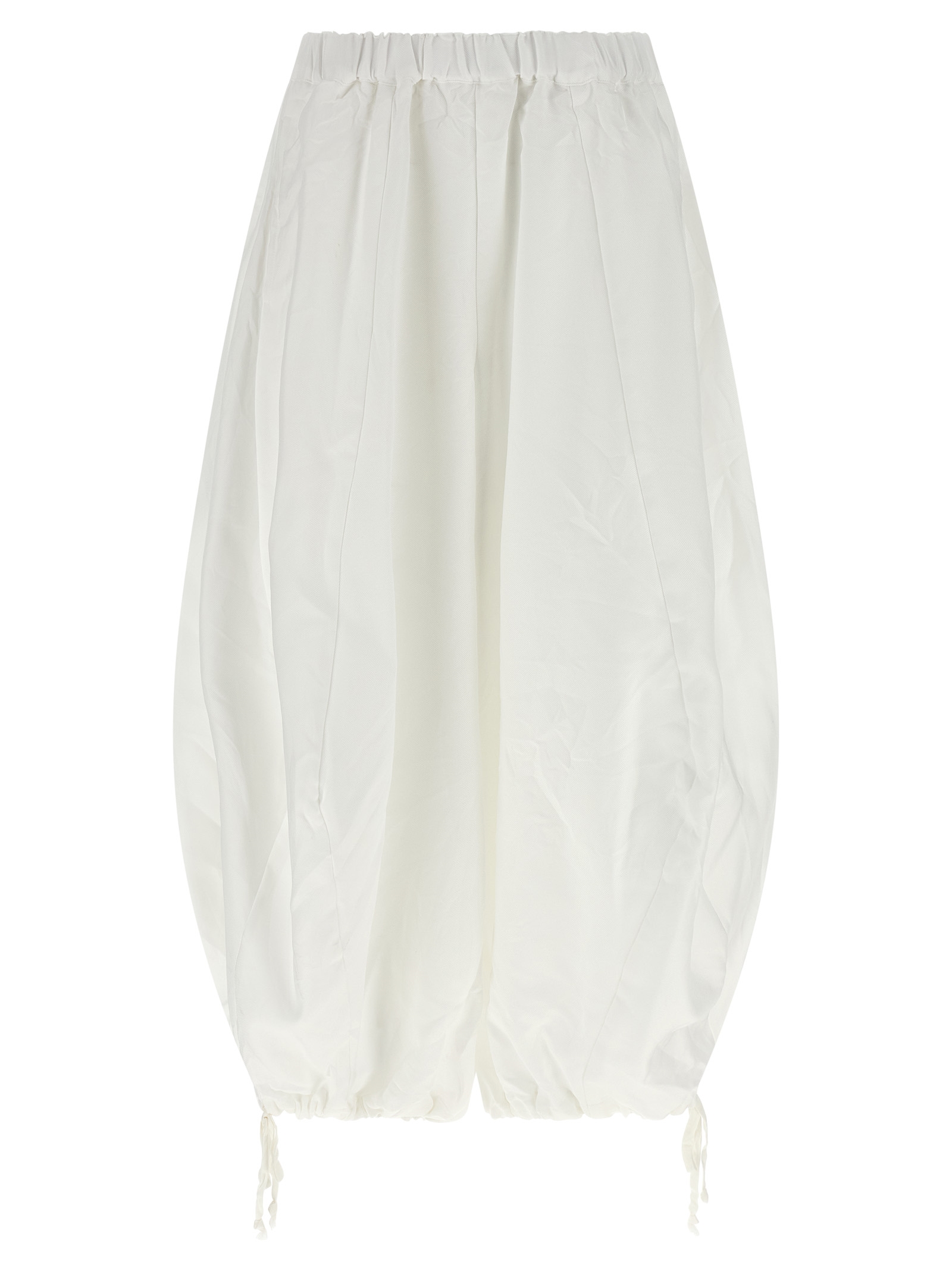 White Polyester Casual Pants