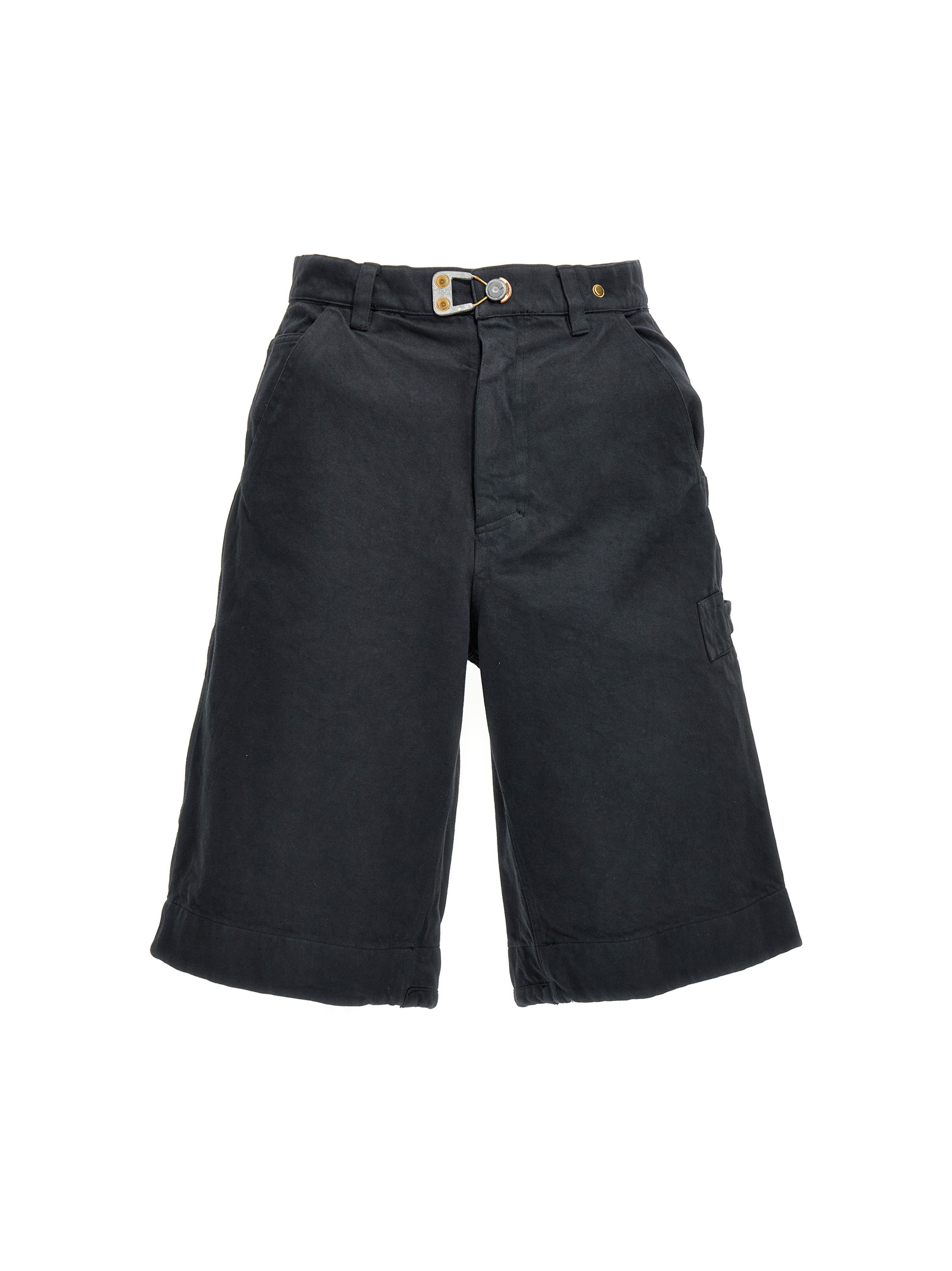 Blue Cotton Bermuda Shorts