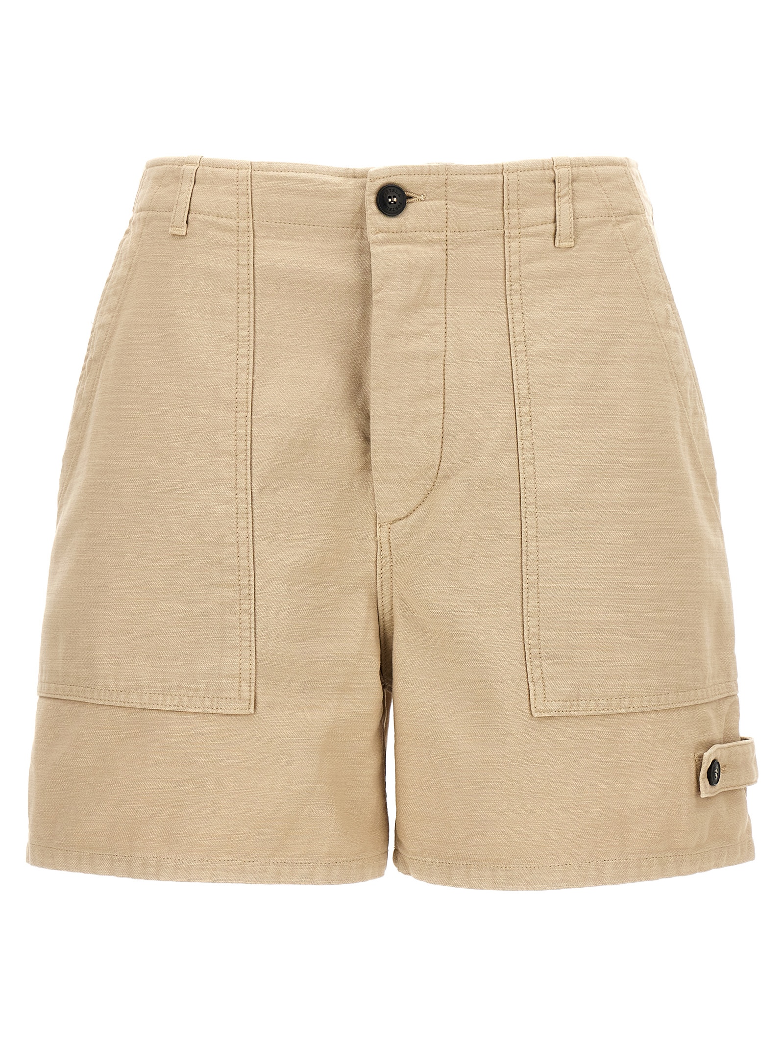Beige Cotton Bermuda Shorts