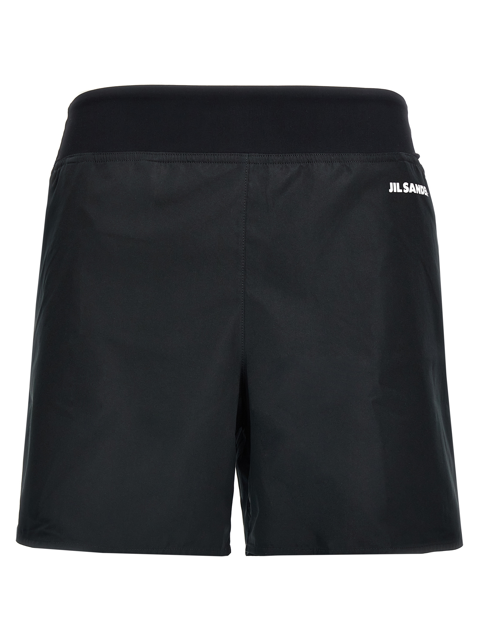 Black Polyester Bermuda Shorts