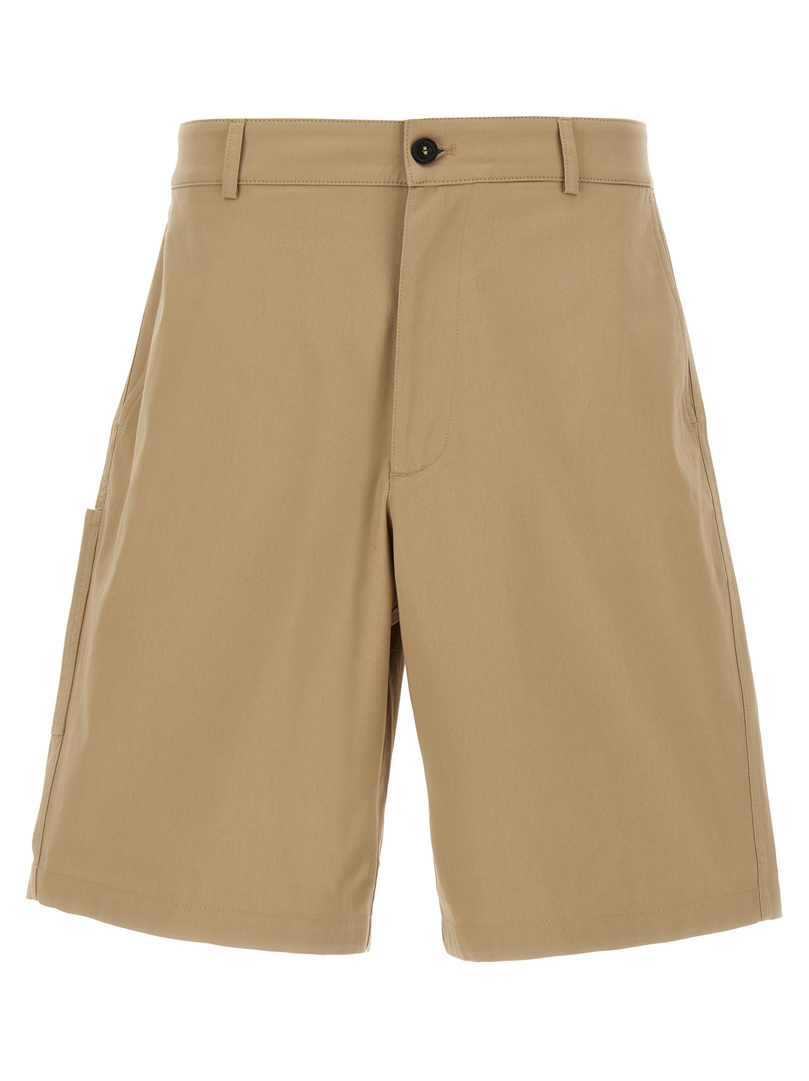 Beige Cotton Bermuda Shorts