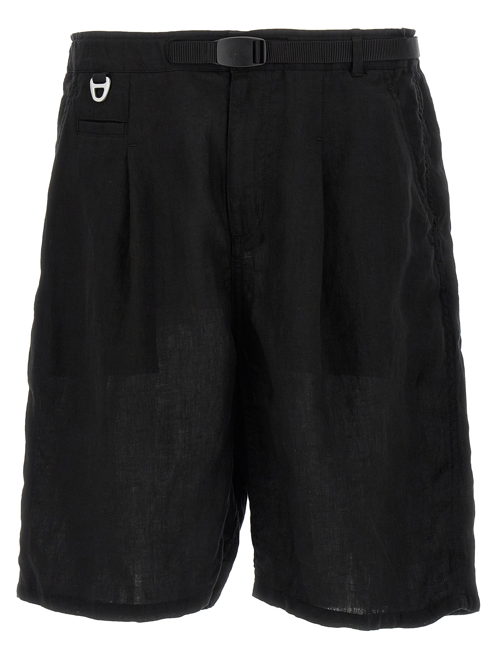 Black Linen Bermuda Shorts